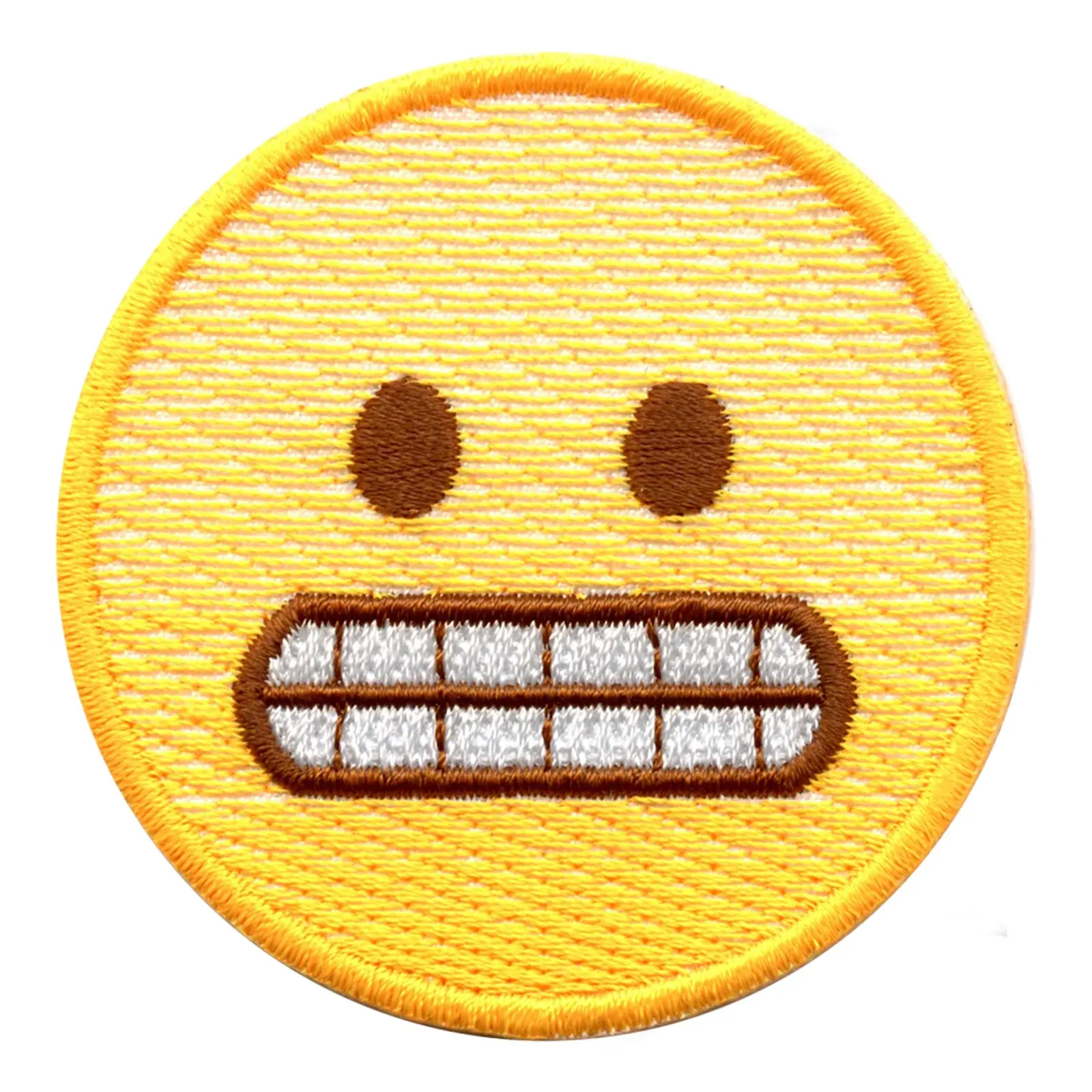 Awkward Grimacing Iron On Embroidered Patch