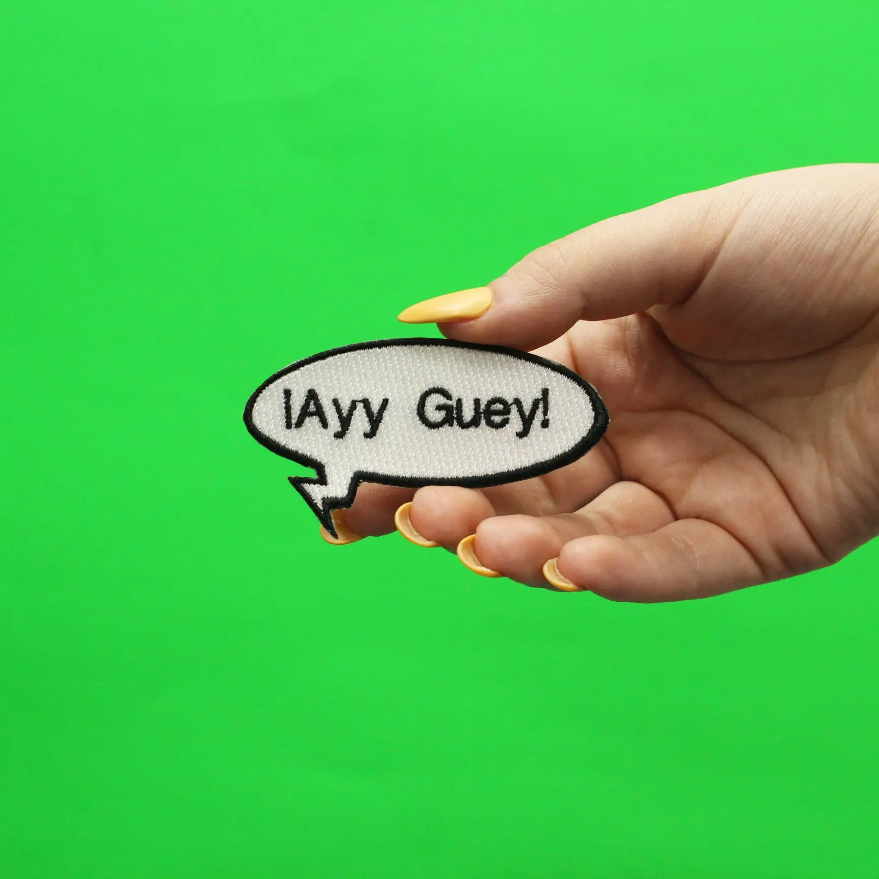 Ayy Guey Hispanic Expression Embroidered Iron On Patch - Image 2
