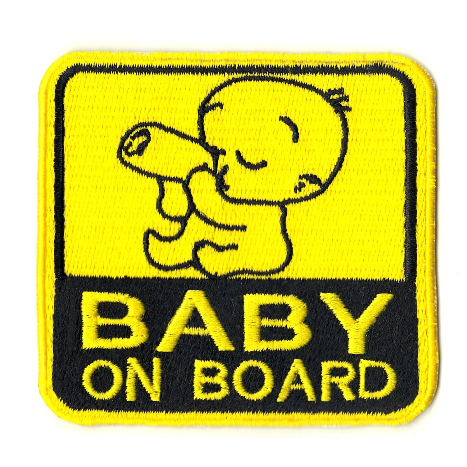 Baby On Board Iron On Patch (Yellow)