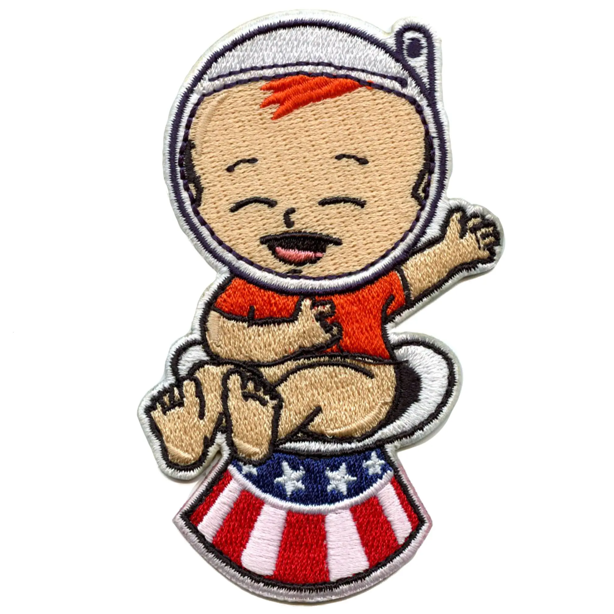 Baby Potty Training Patch Houston Astronaut Kid On Hat Parody Embroidered Iron On