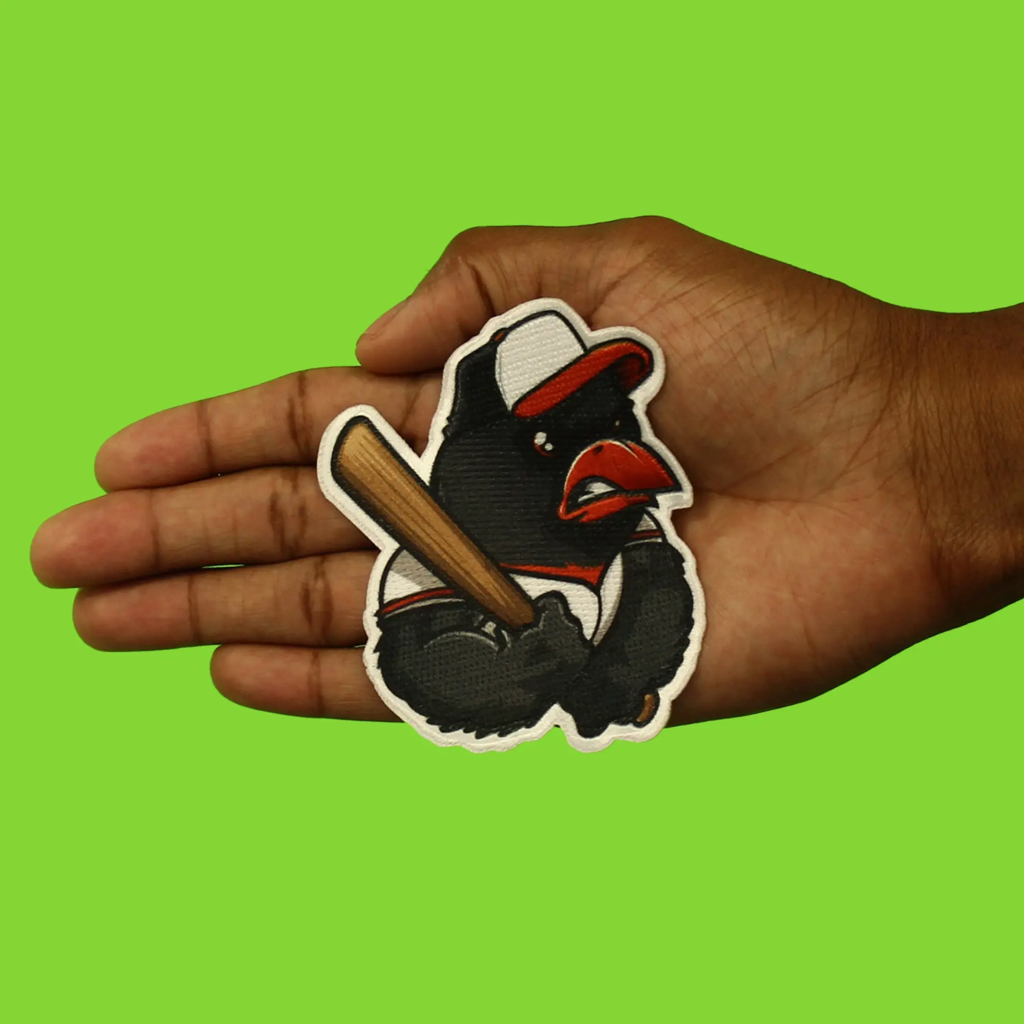 Baltimore Maryland Mascot PhotoPatch Baseball Black Bird Parody Embroidery Iron On - Image 2