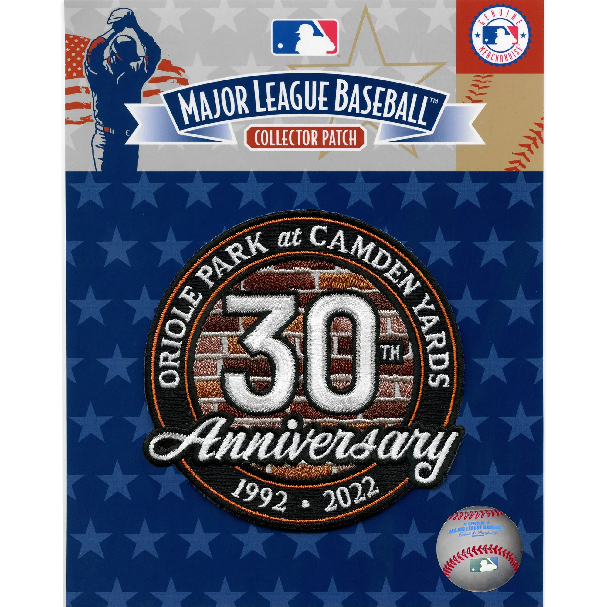 Baltimore Orioles Jersey Sleeve Patch Camden Yards 30th Anniversary Embroidered (2022)