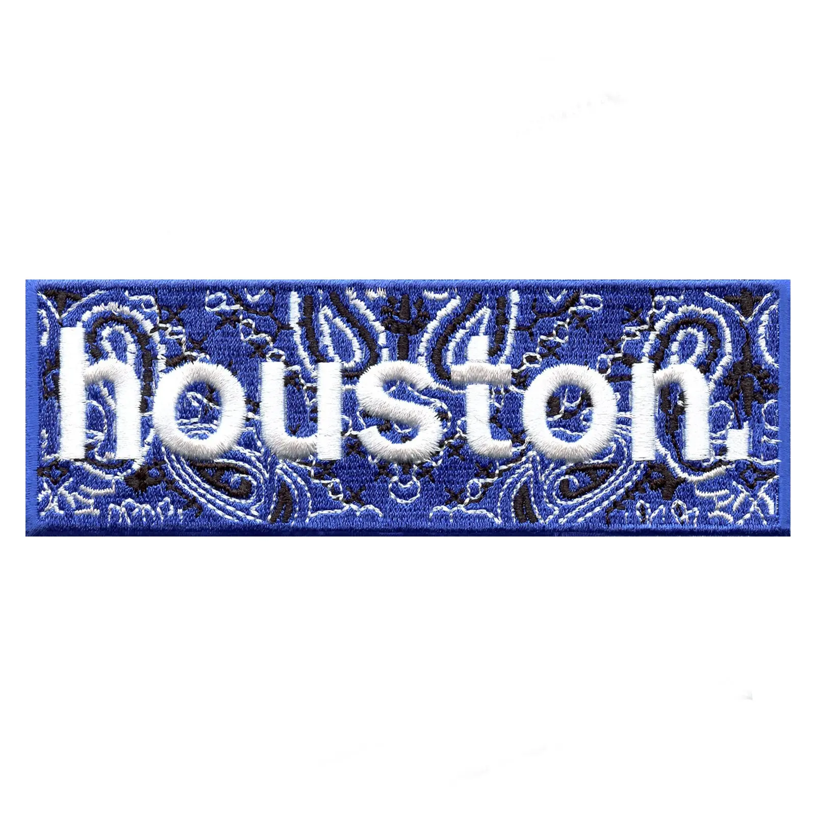 Bandana Print Houston Box Logo Embroidered Iron On Patch - EXCLUSIVE - Image 2