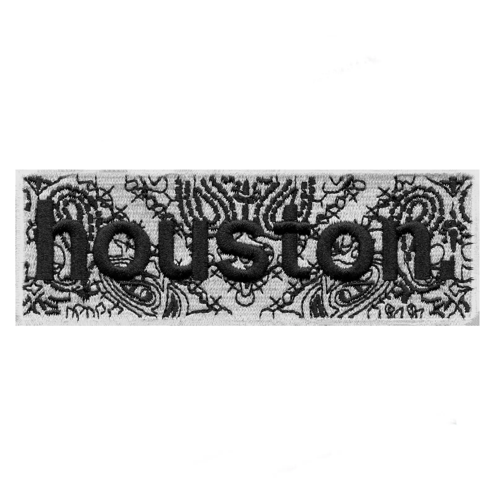 Bandana Print Houston Box Logo Embroidered Iron On Patch - EXCLUSIVE - Image 3