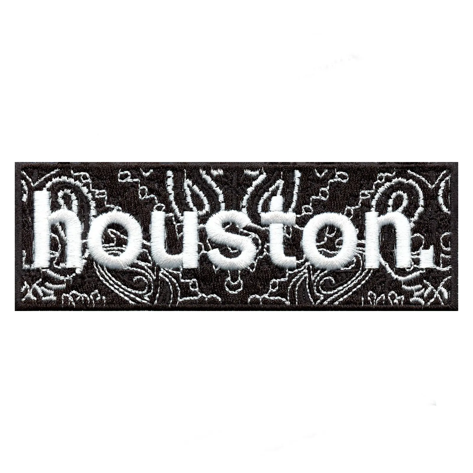 Bandana Print Houston Box Logo Embroidered Iron On Patch - EXCLUSIVE - Image 4