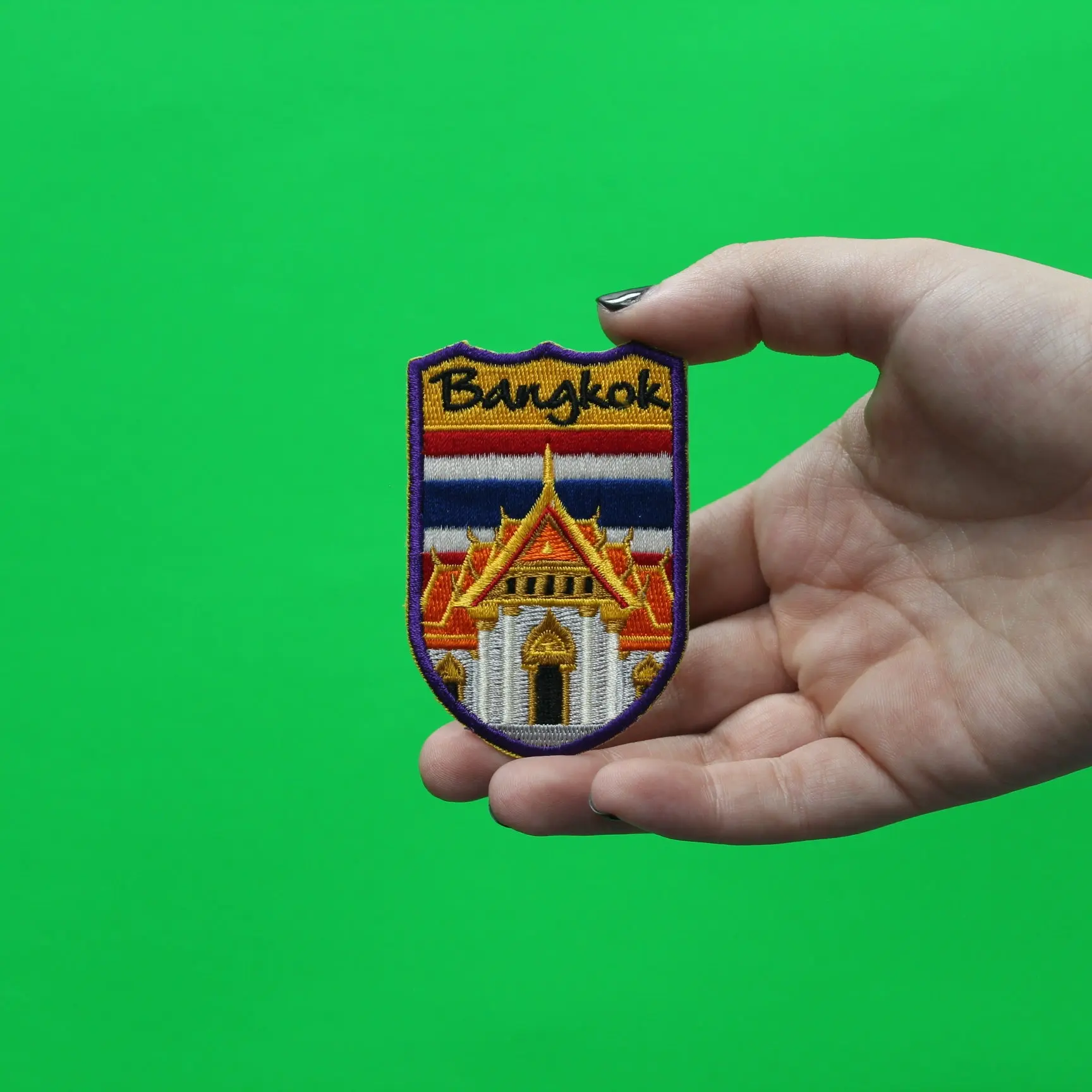 Bangkok Thailand Shield Embroidered Iron On Patch - Image 2