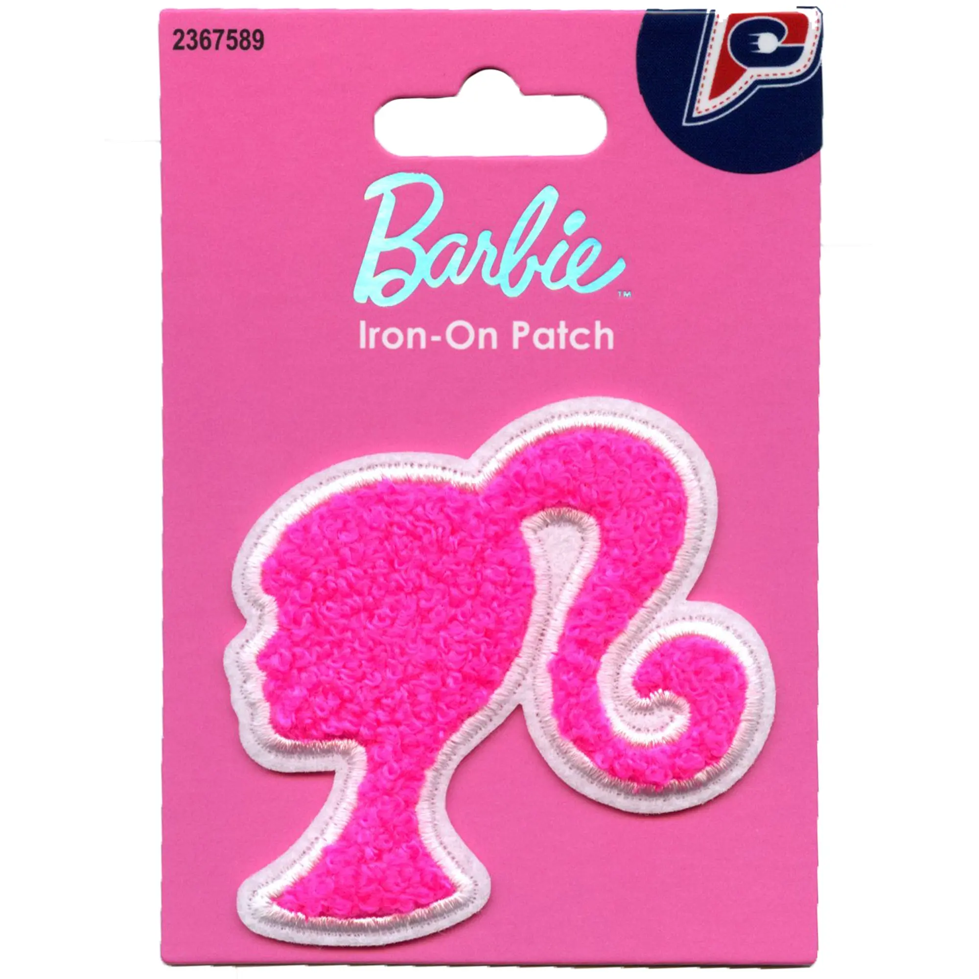 Barbie Pink Side Silhouette Patch Doll Toy Movies Chenille Iron On - Image 2