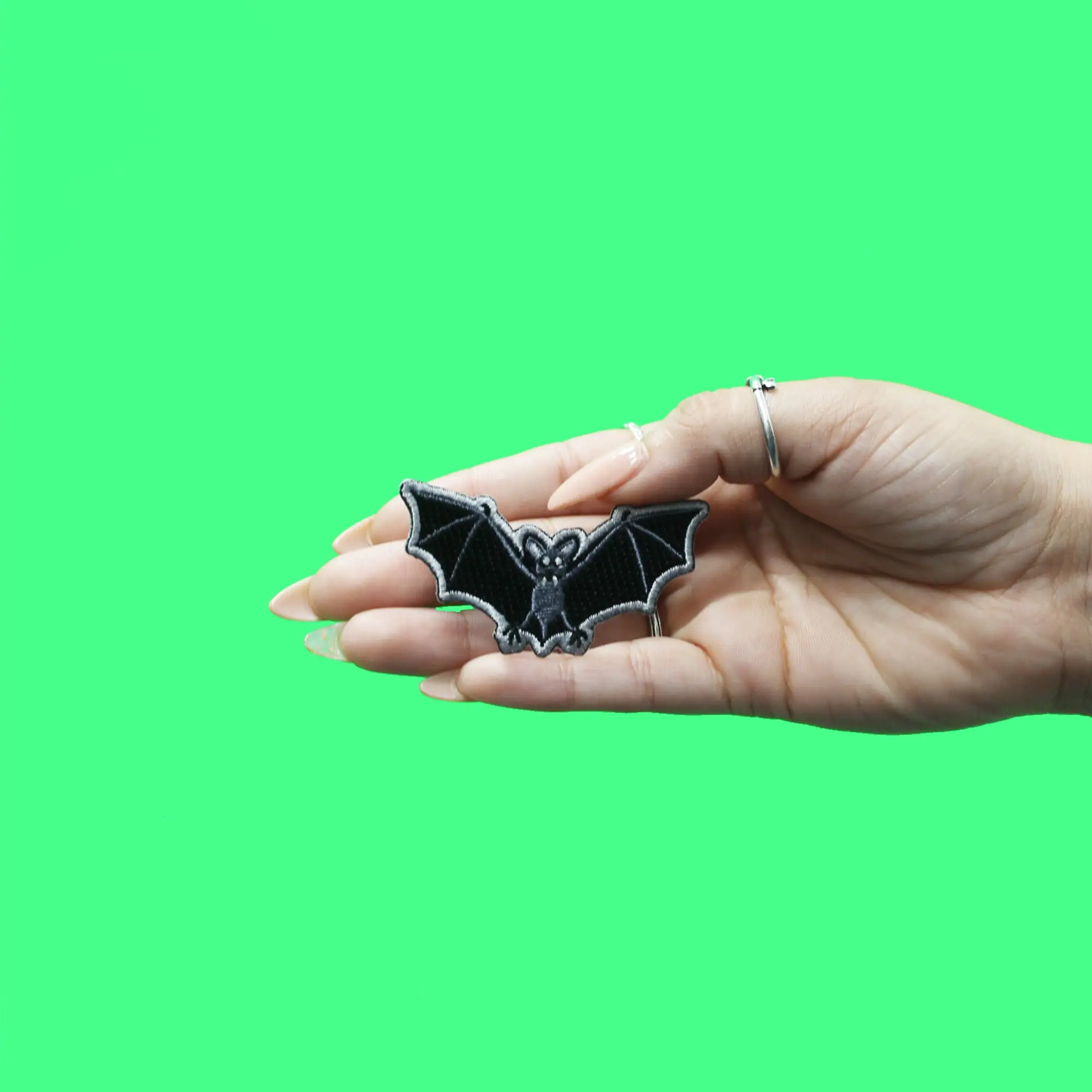 Small Flying Bat Patch Embroidered Iron On - Image 2