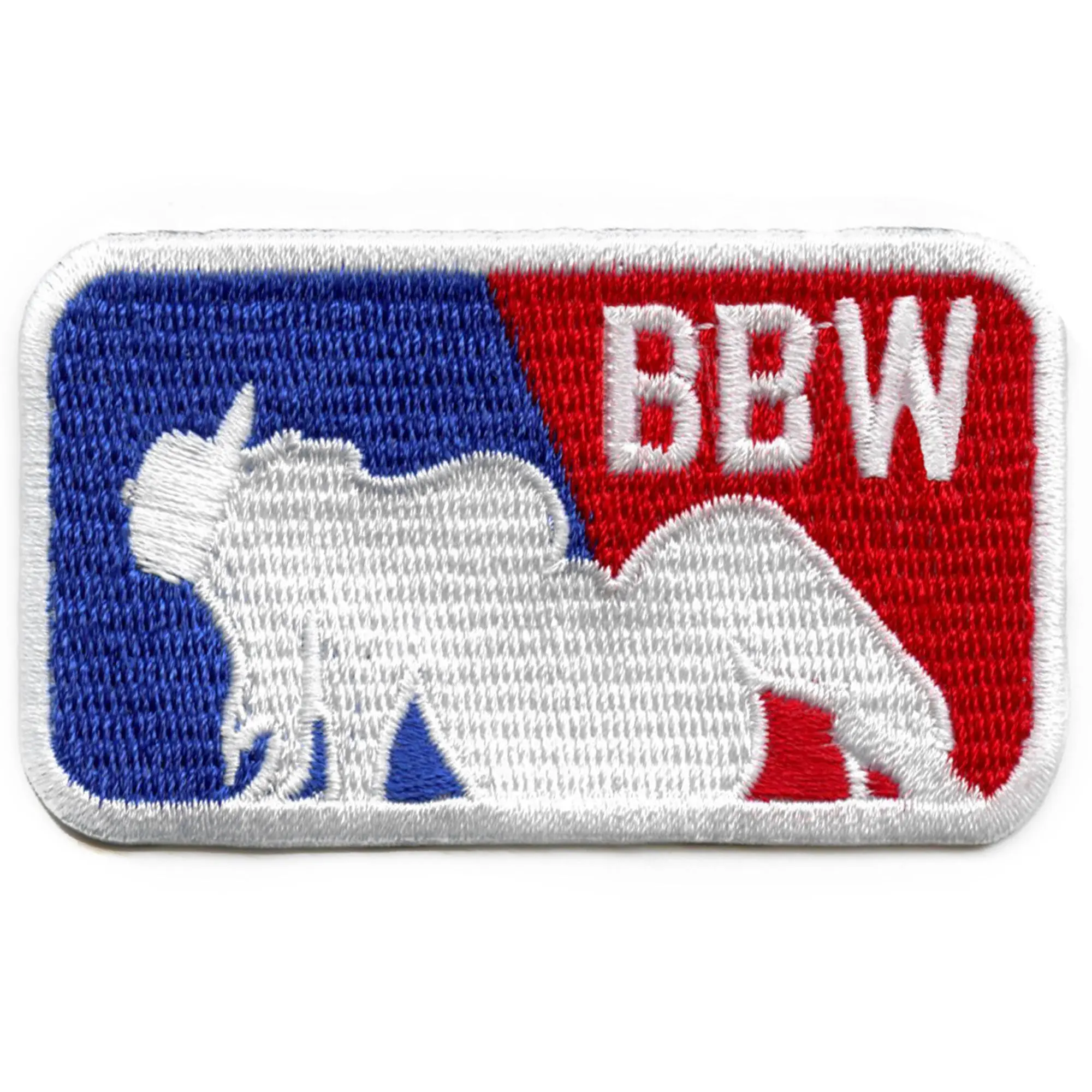 BBW Baseball Logo Patch Big Beautiful Parody Embroidered Iron On