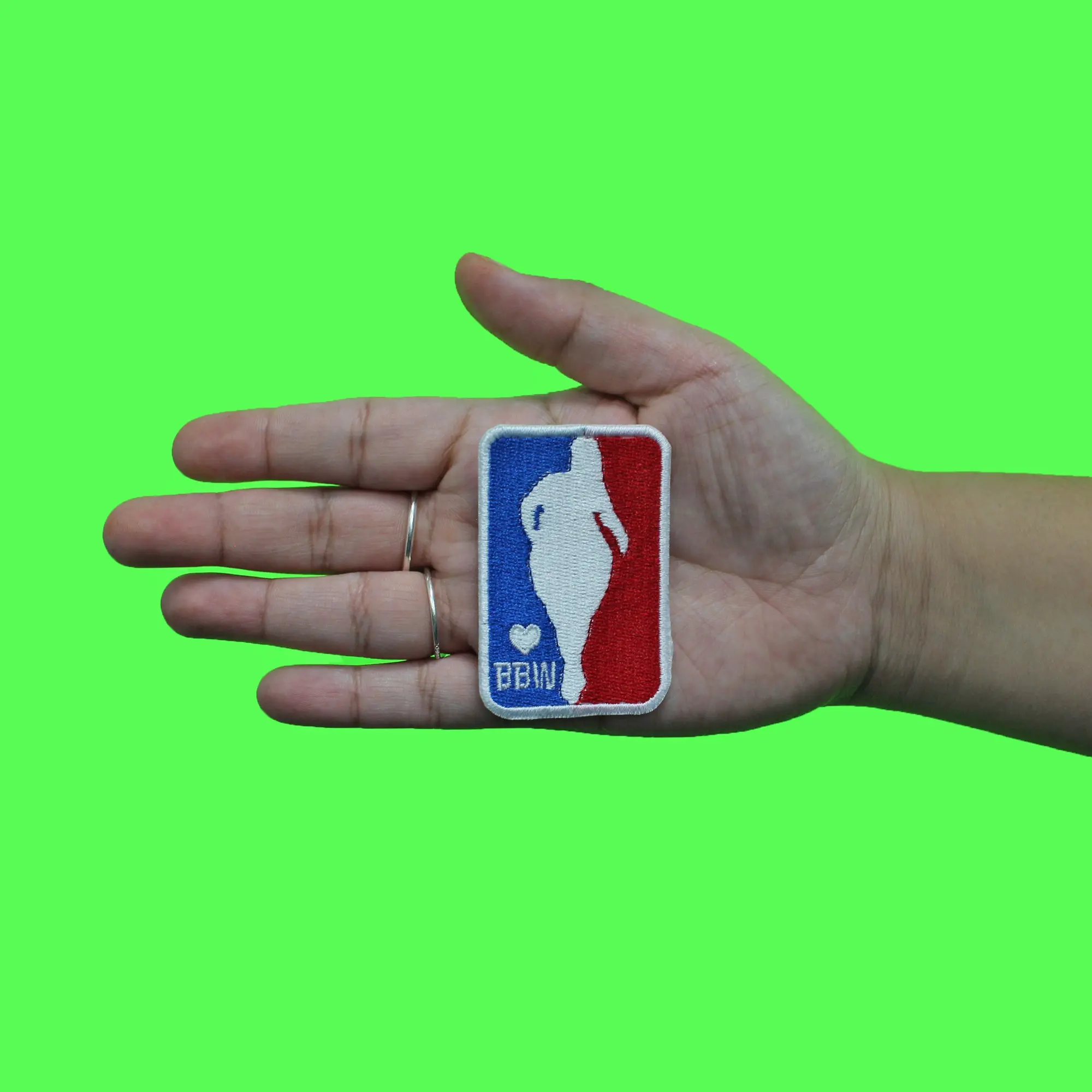 BBW Basketball Logo Patch Sports Beauty Parody Embroidered Iron On - Image 2