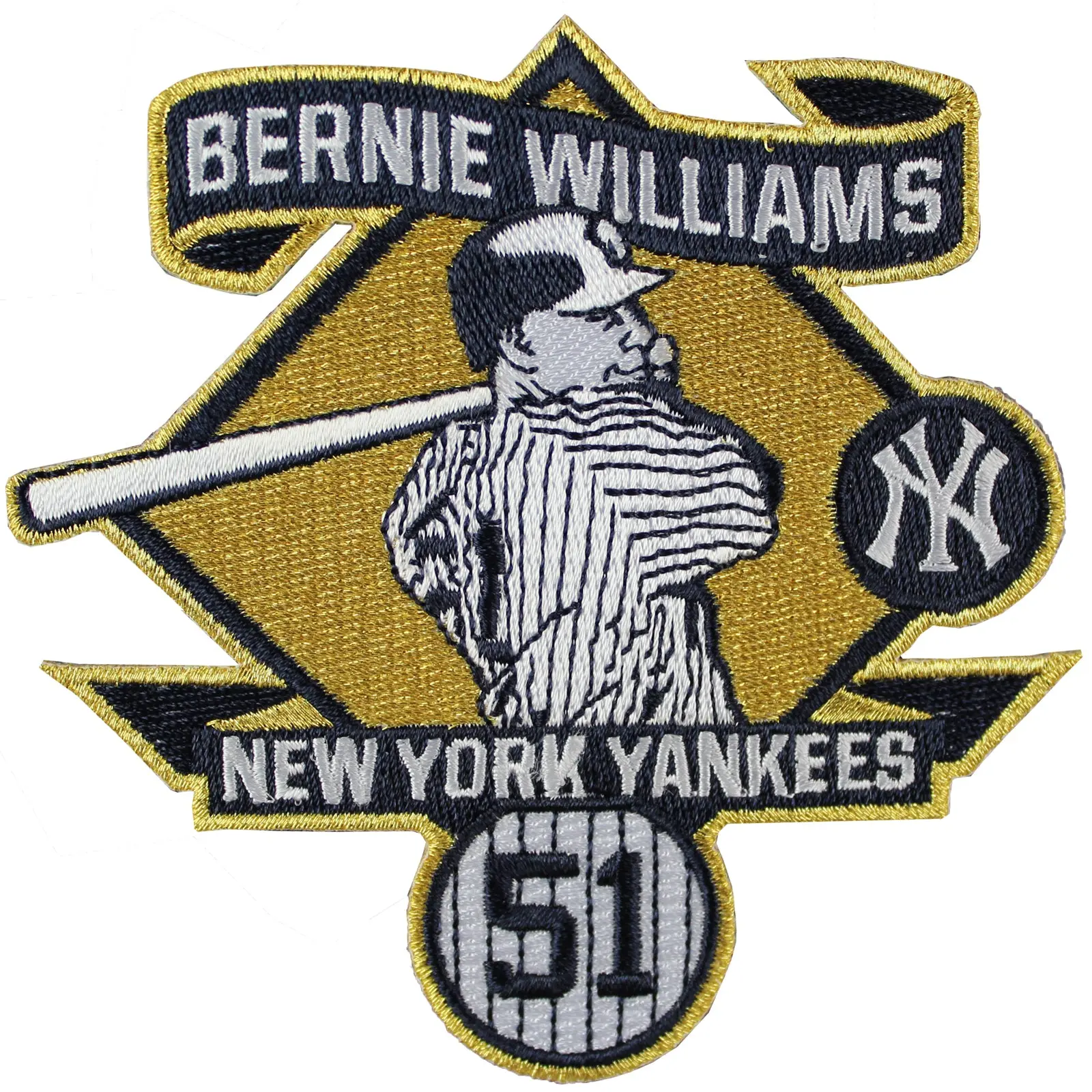 Bernie Williams #51 New York Yankees Retirement Sleeve Jersey Patch (2015)