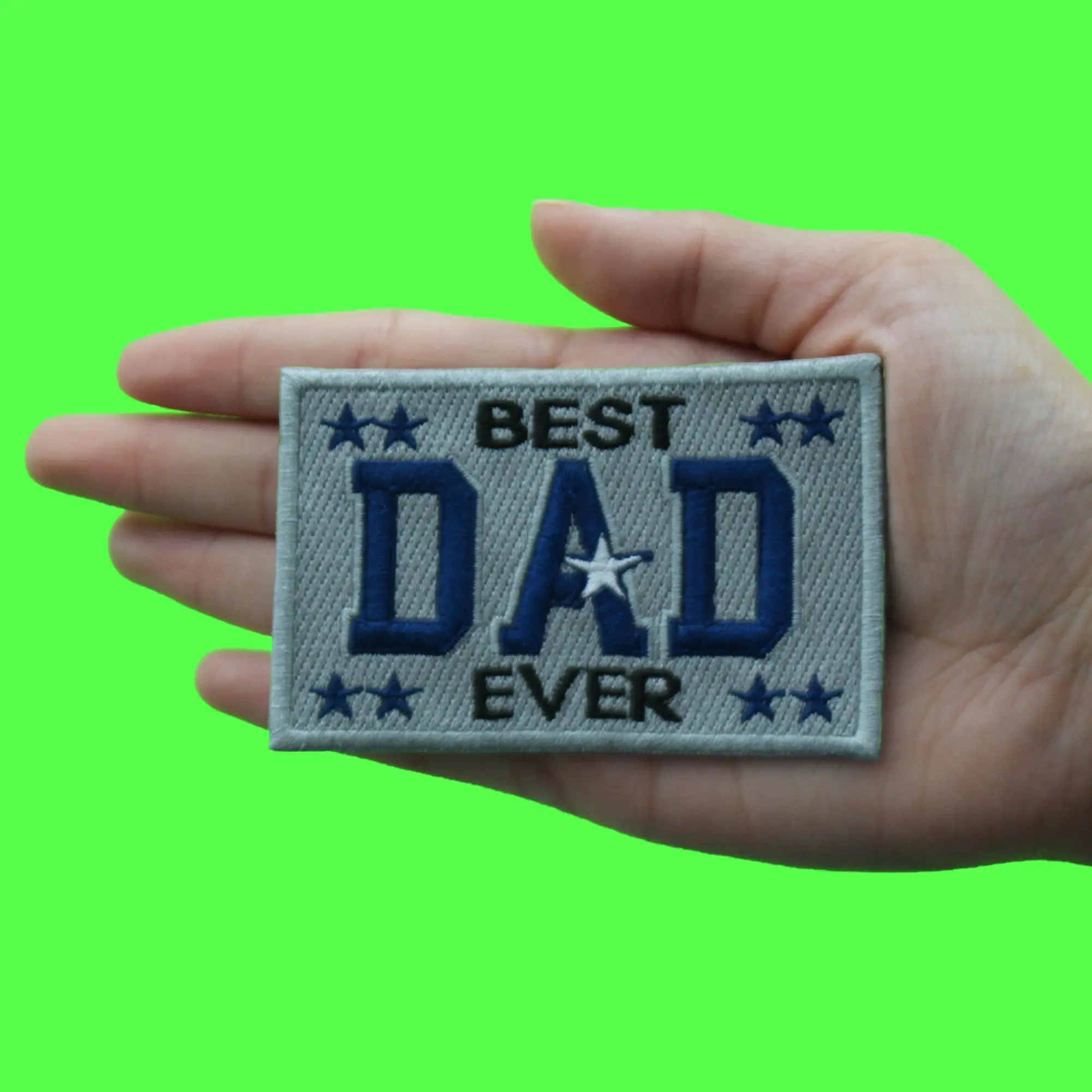 Best Dad Ever Patch Football Proud Parent Embroidered Iron On - Image 2