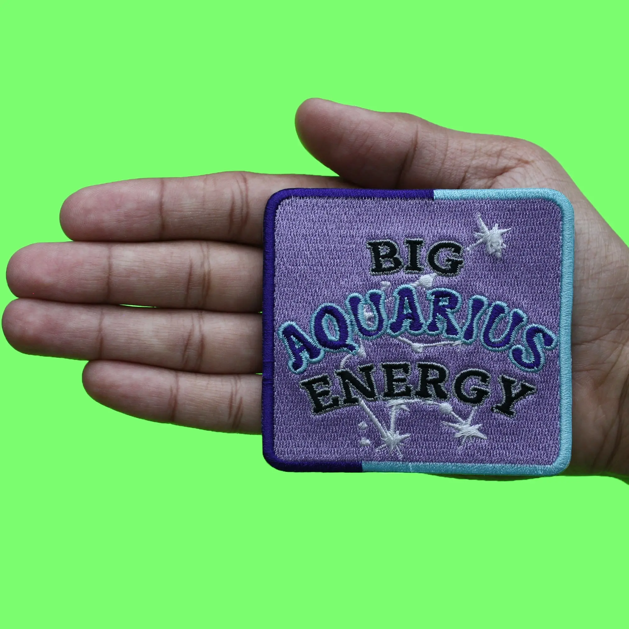 Big Aquarius Energy Patch Constellation Zodiac Box Embroidered Iron On - Image 2
