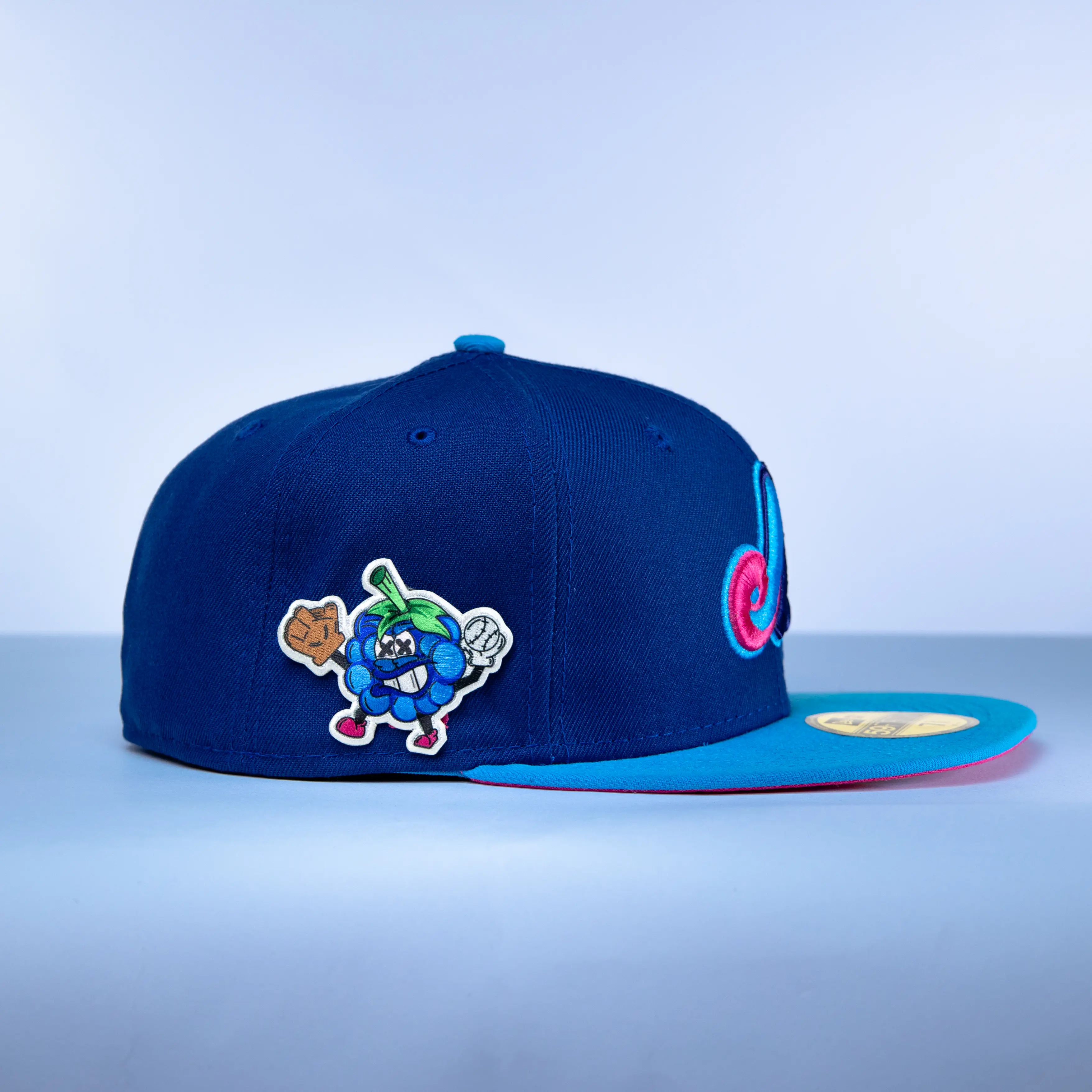 Blue Raspberry Bubblegum Hat Patch Baseball Flavor Embroidered Iron On - Image 2