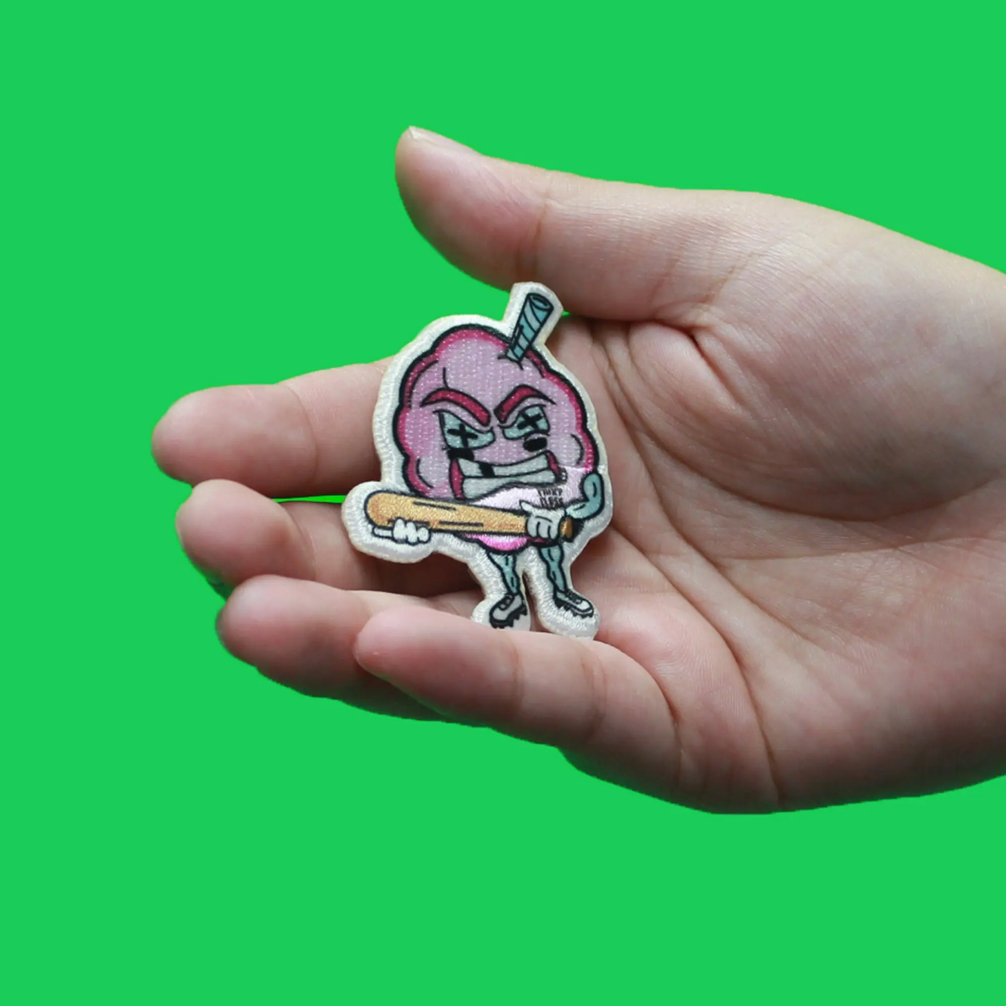 Cotton Candy Bubblegum Hat Patch Baseball Flavor Embroidered Iron On - Image 3