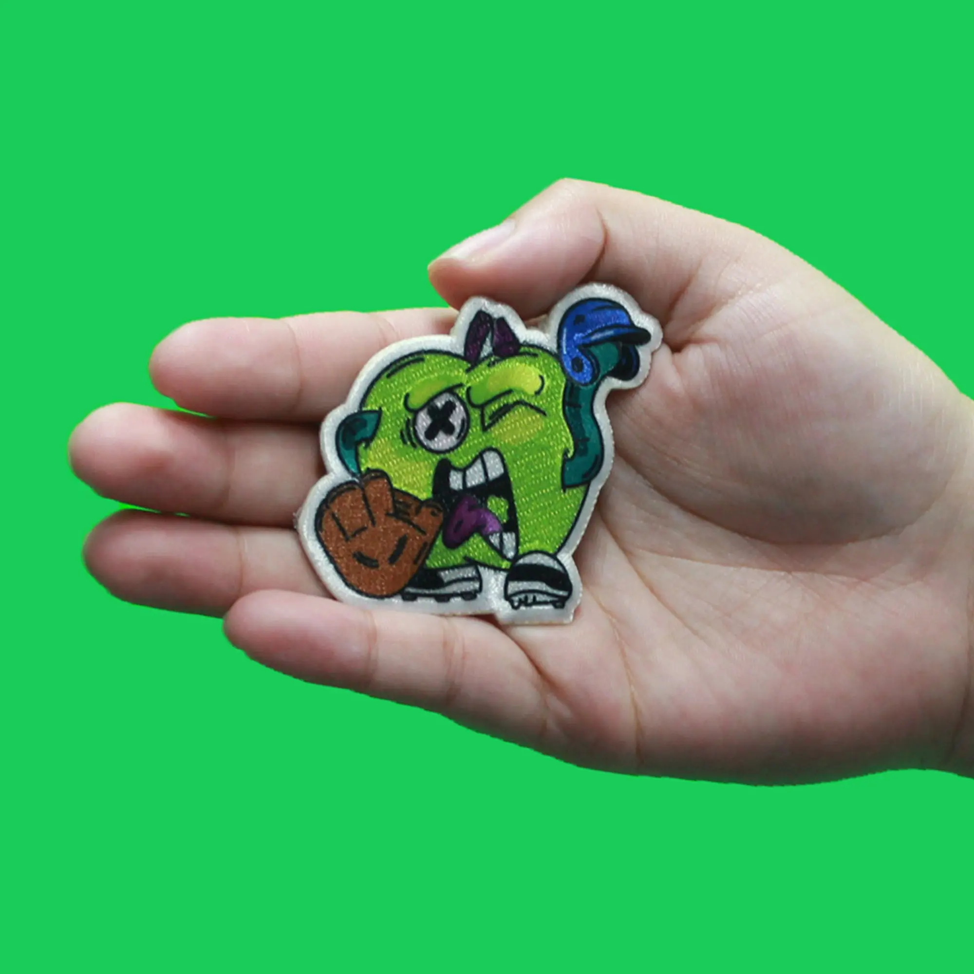 Sour Apple Bubblegum Hat Patch Baseball Flavor Embroidered Iron On - Image 3