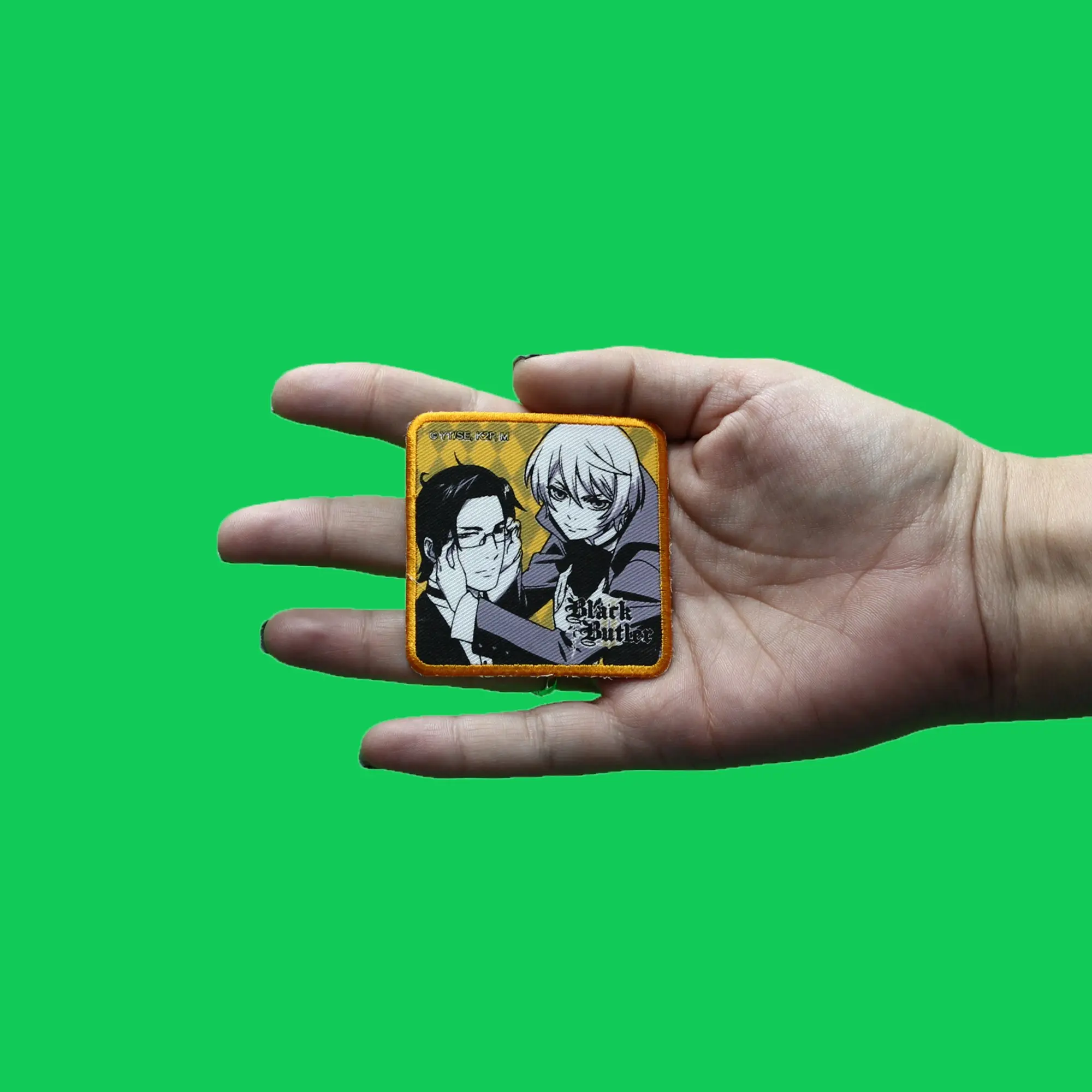 Black Butler Aloise & Claude Patch Anime Orange Embroidered Iron On - Image 2