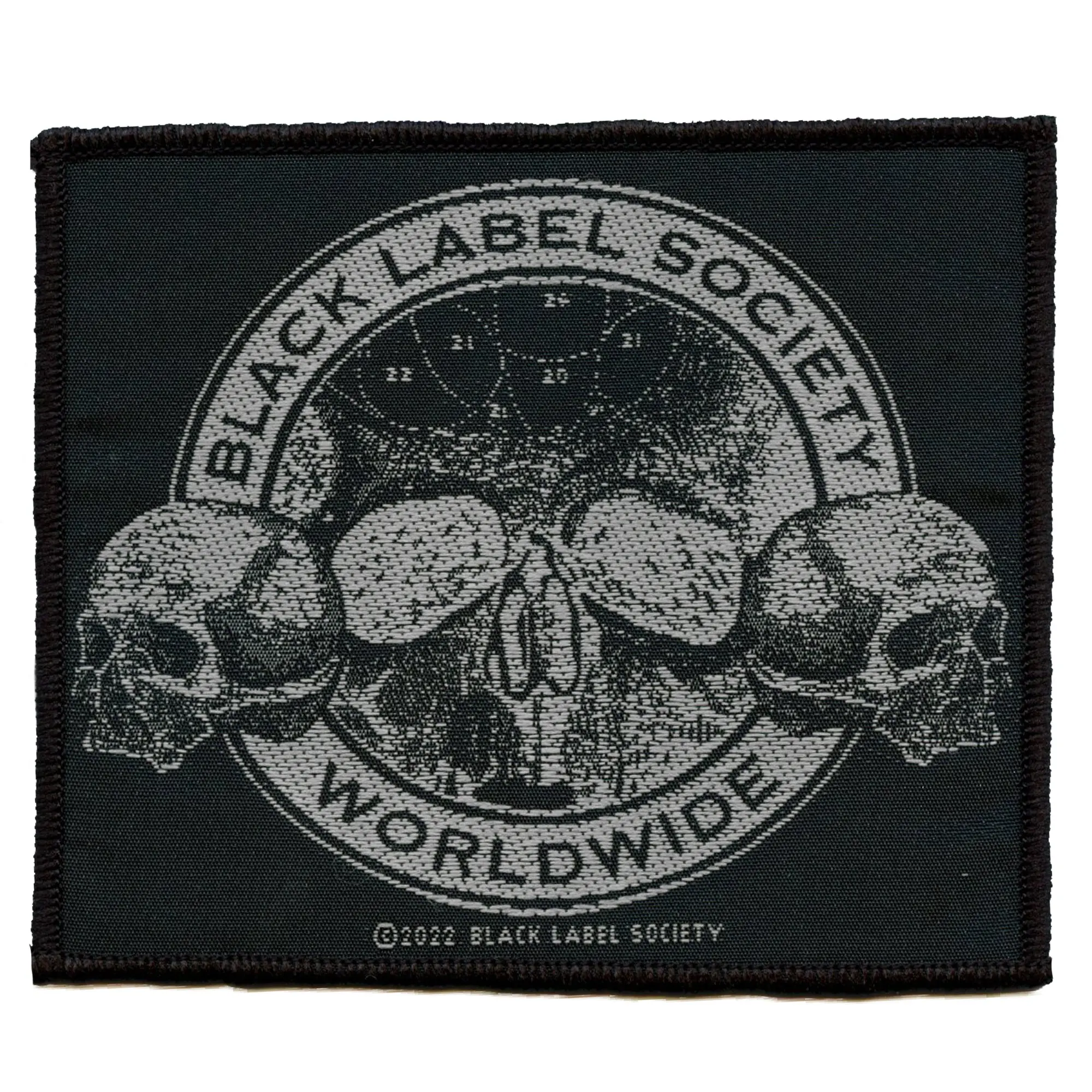 Black Label Society Worldwide Skulls Patch Heavy Metal Band Woven Sew On