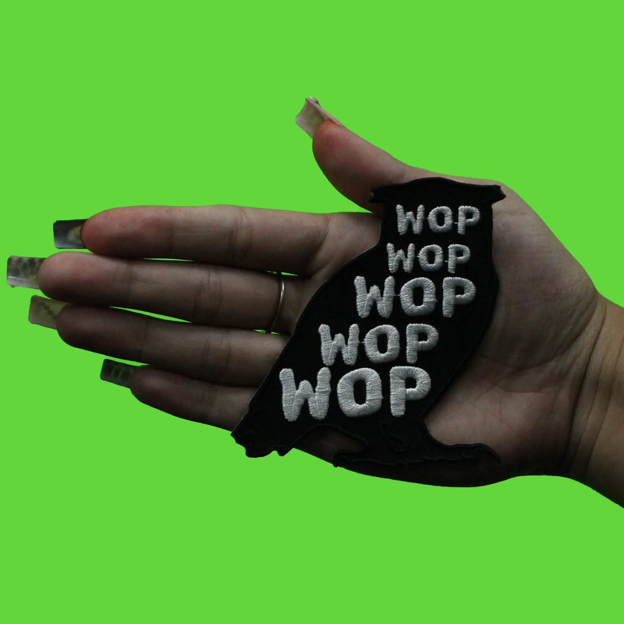 Black Owl Wop Patch Artist Song Swag Embroidered Iron On - Image 2