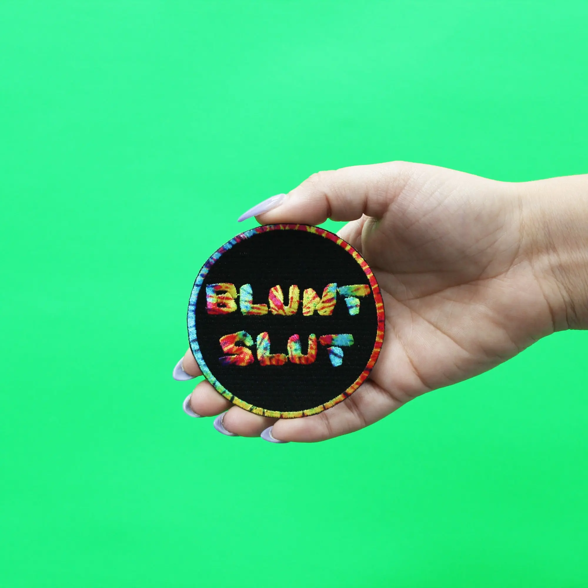 Blunt S*** Tie Dye Patch Weed Lover Embroidered Iron On - Image 2