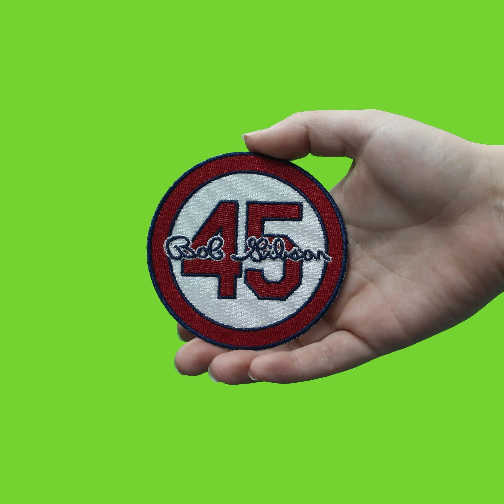Bob Gibson 45 Memorial St. Louis Cardinals Embroidered Patch (White) - Image 2