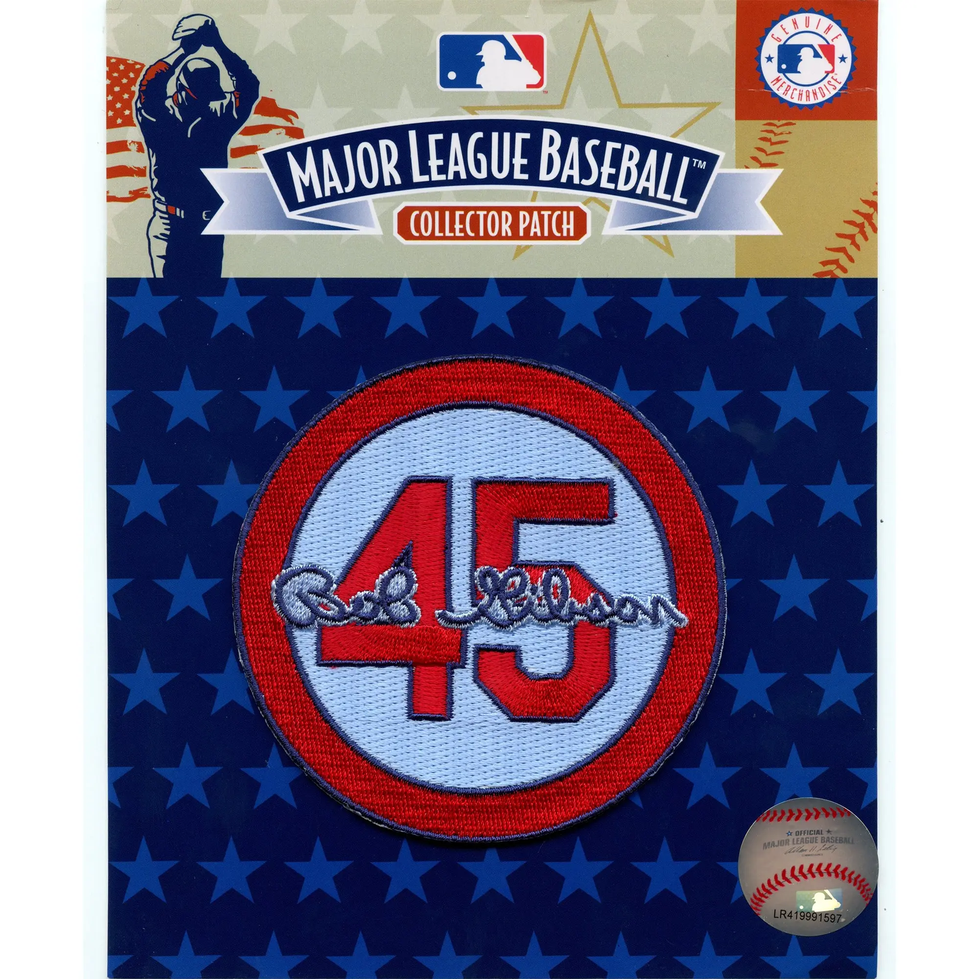 Bob Gibson 45 Memorial St. Louis Cardinals Embroidered Patch (Blue) - Image 2