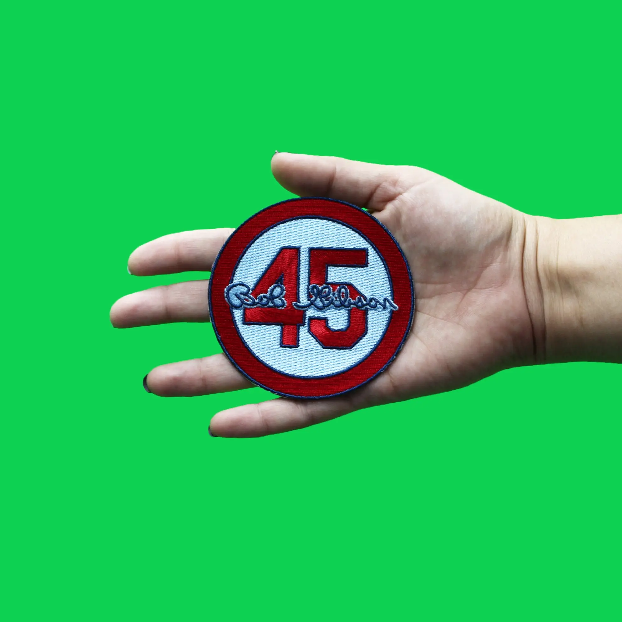 Bob Gibson 45 Memorial St. Louis Cardinals Embroidered Patch (Blue) - Image 3