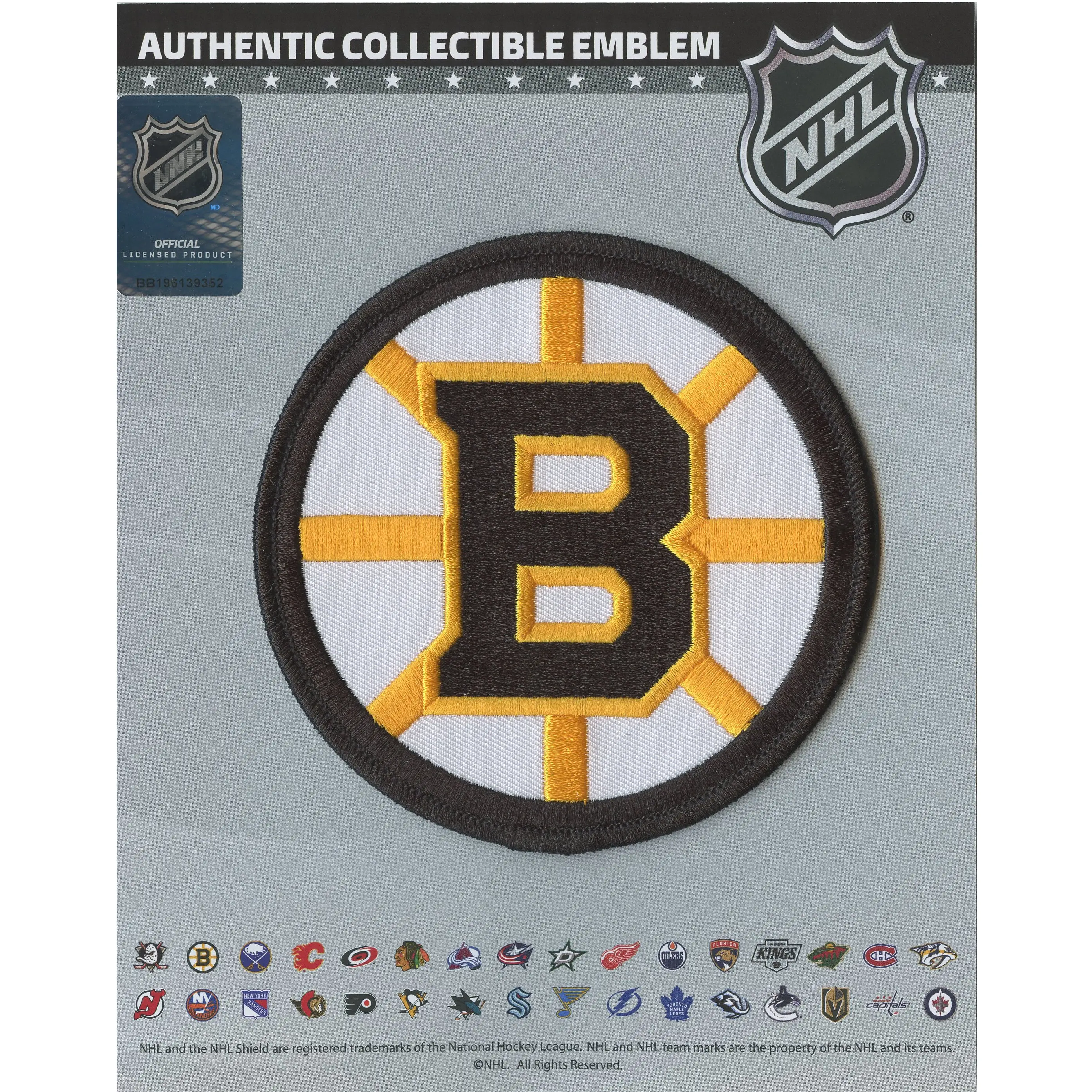 Boston Bruins Primary Team Logo Patch 2025 NHL Season Embroidered