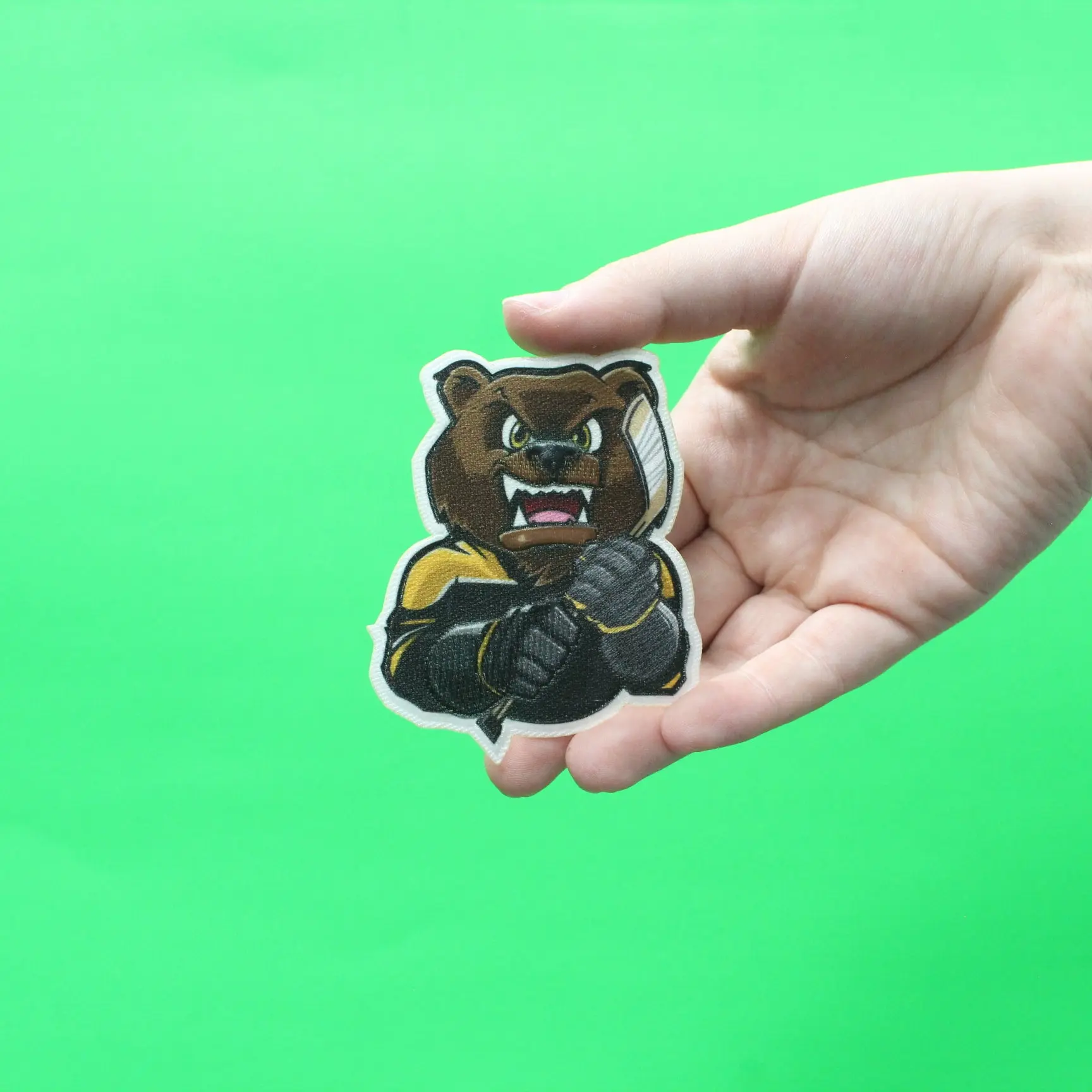 Boston Massachusetts Bear FotoPatch Mascot Hockey Parody Embroidered Iron On - Image 2