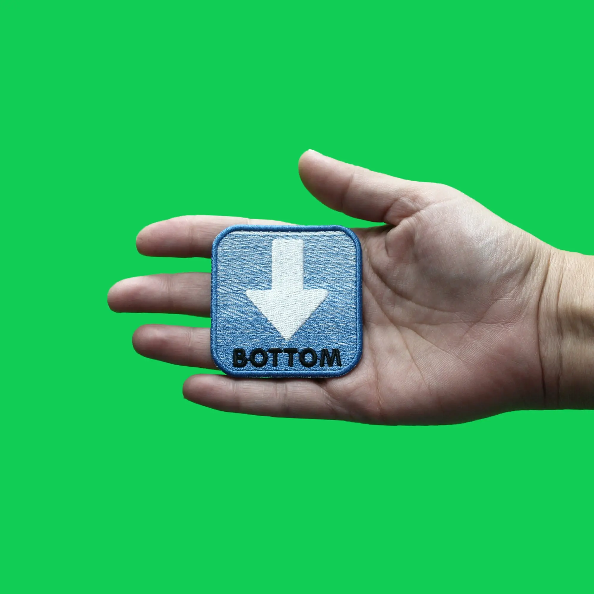 Bottom Arrow Tag Patch Pride Role Preference Embroidered Iron On - Image 2