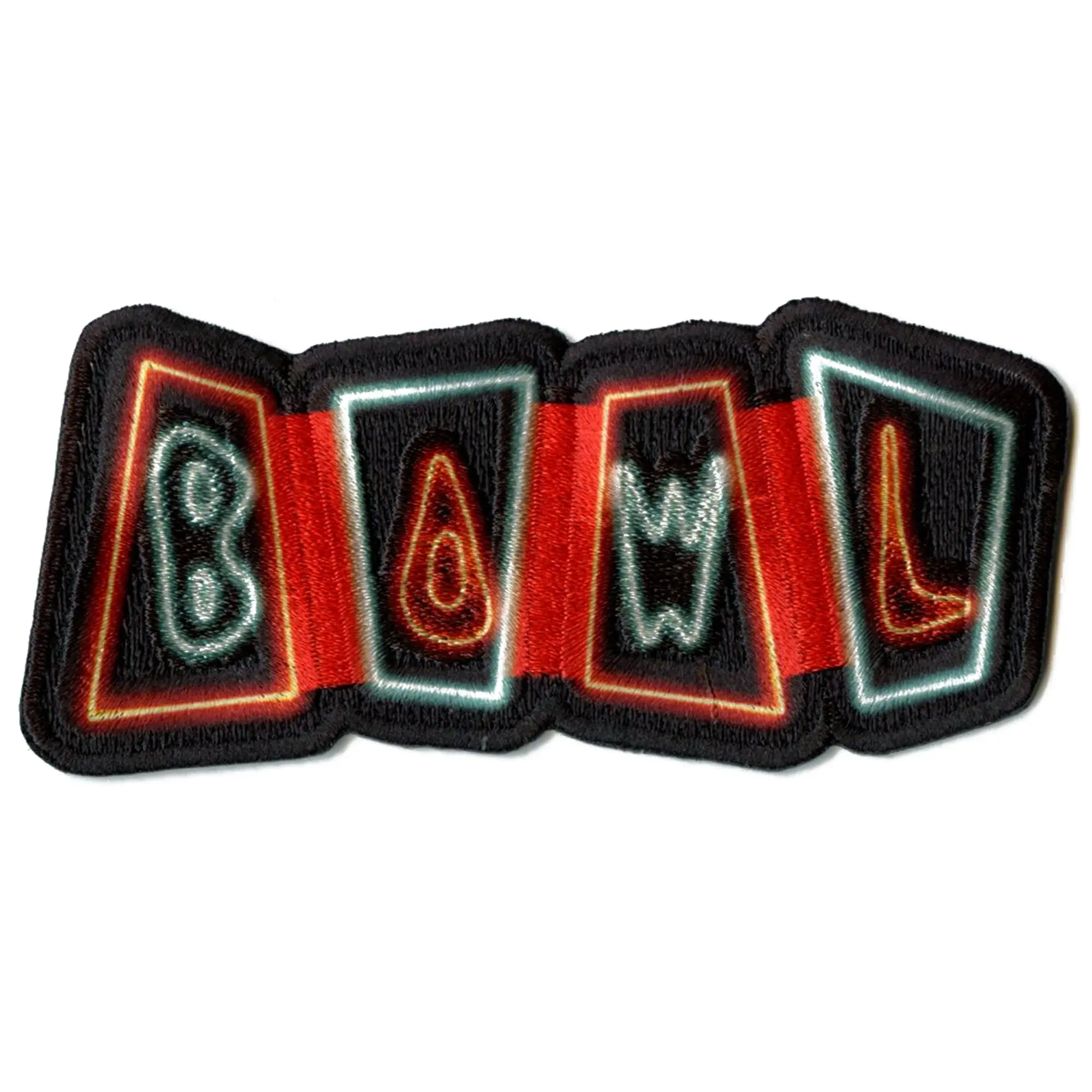 Bowling Alley Neon Sign Patch Retro Games Hobby Embroidered Iron On