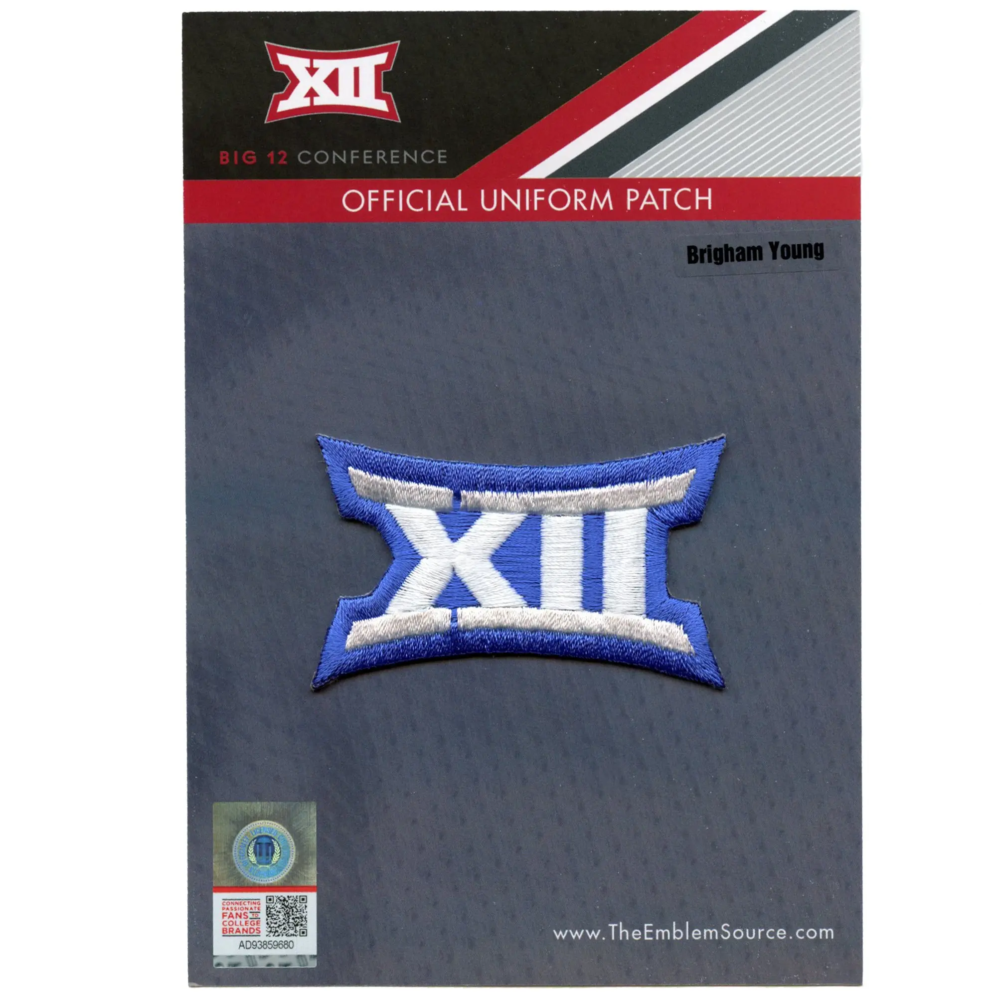 Brigham Young University Big 12 XII Conference White Blue Jersey Uniform Patch BYU