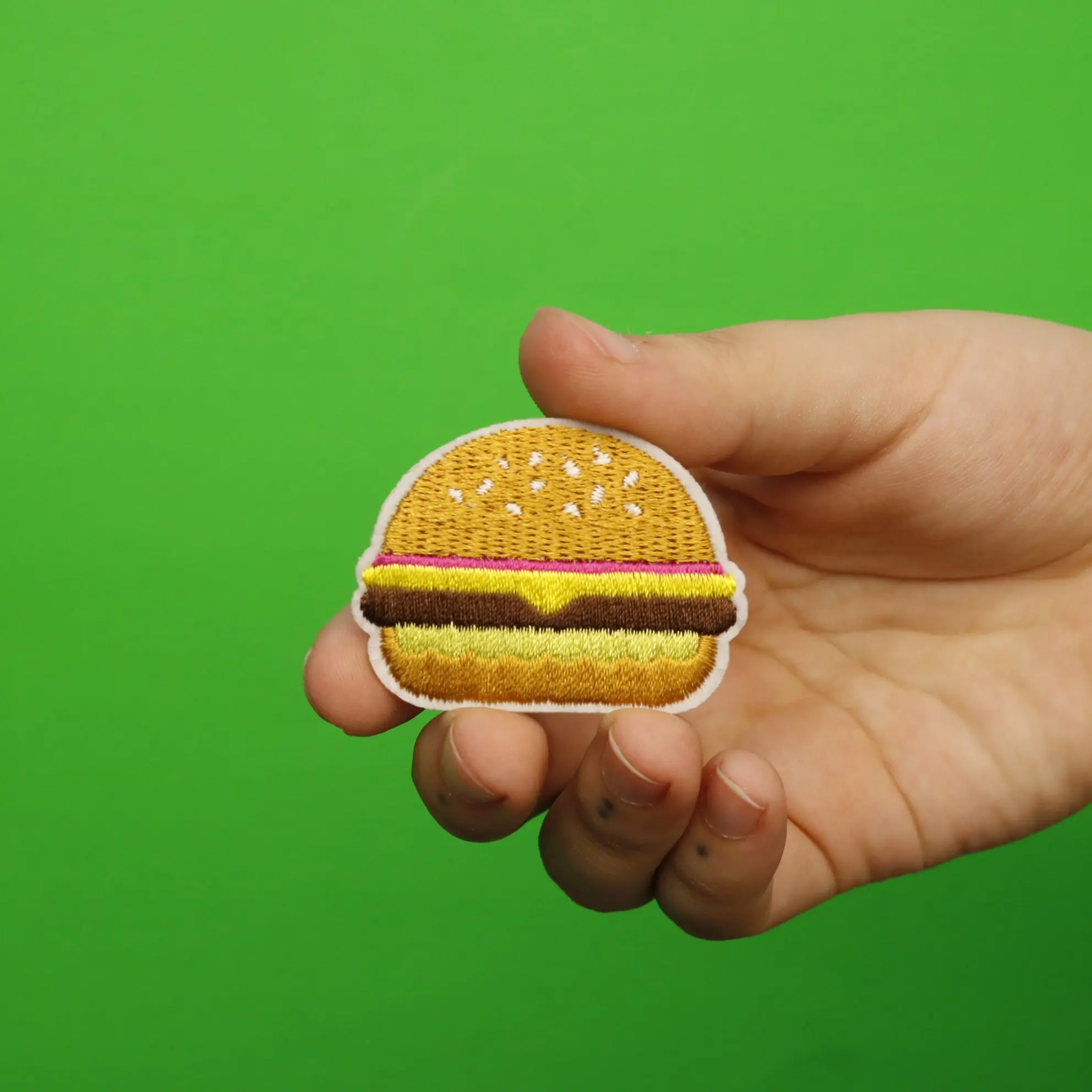 Burger Embroidered Applique Iron On Patch - Image 2