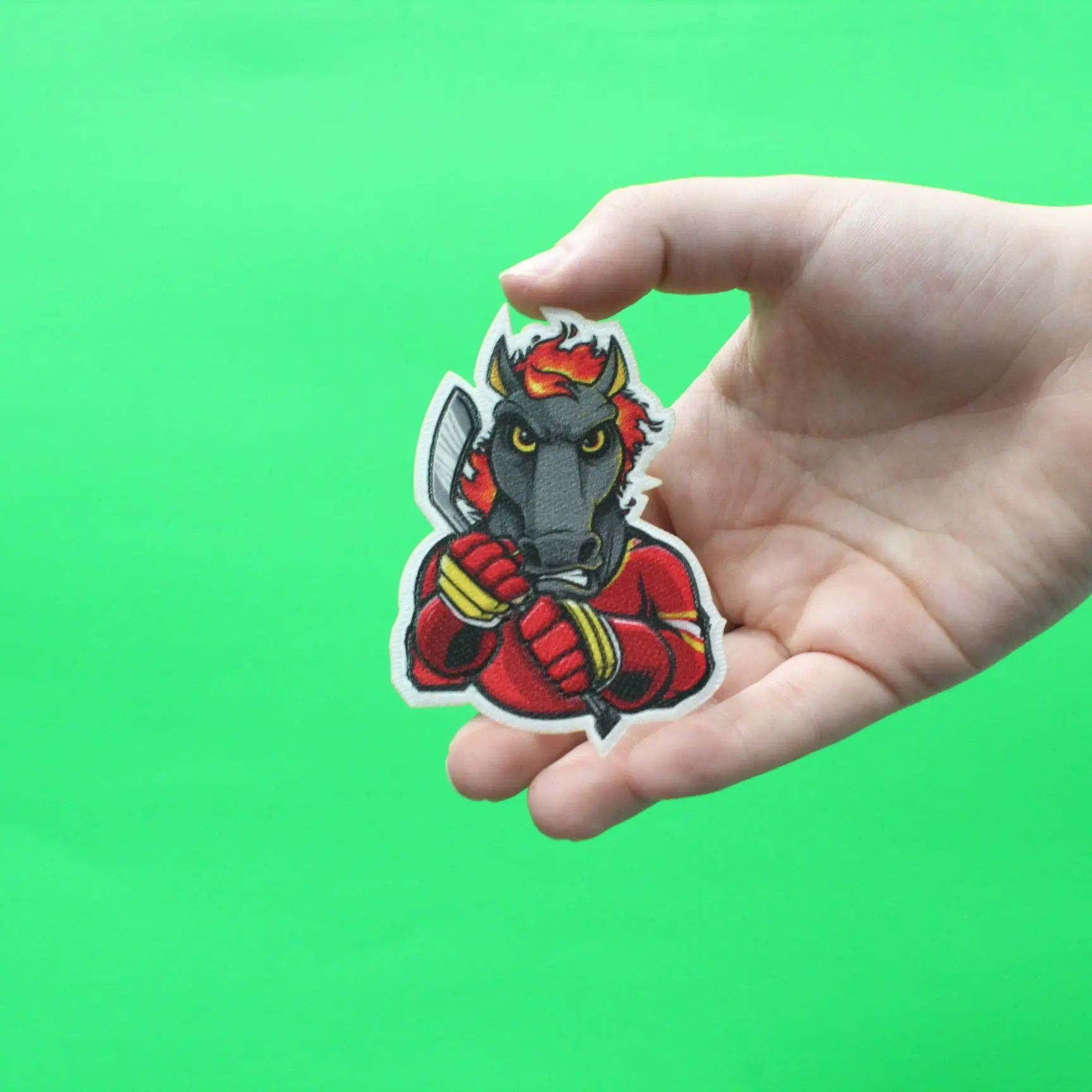 Calgary Canada Fire Horse FotoPatch Mascot Hockey Parody Embroidery Iron On - Image 2