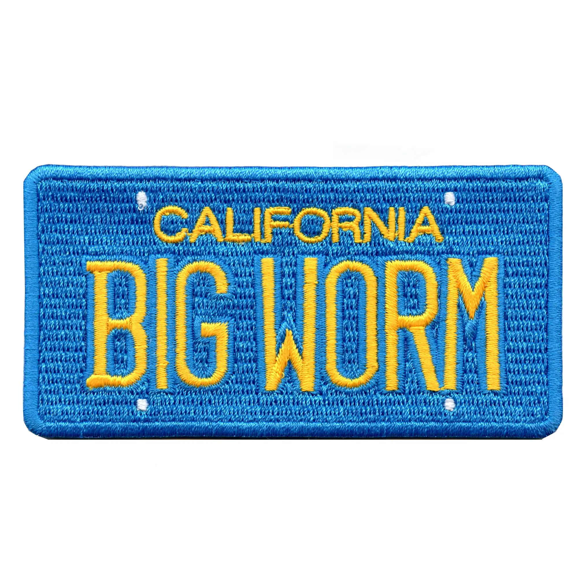 California Big Worm Patch Parody License Plate Embroidered Iron On