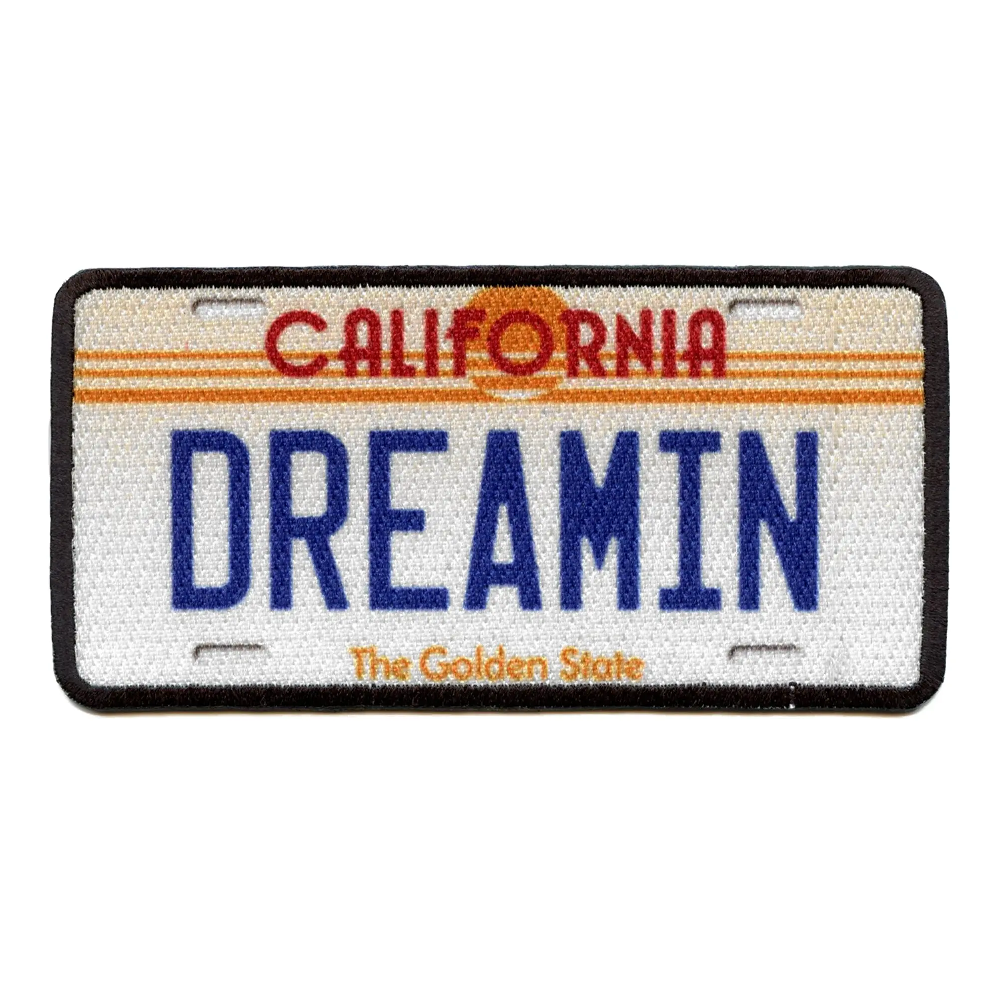 California Dreamin License Plate Patch Golden State Sublimated Iron On