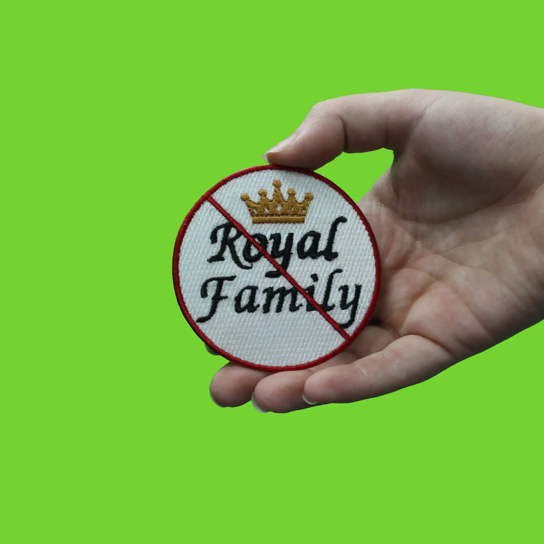 Cancel The Royal Family Logo Embroidered Iron On Patch - Image 2