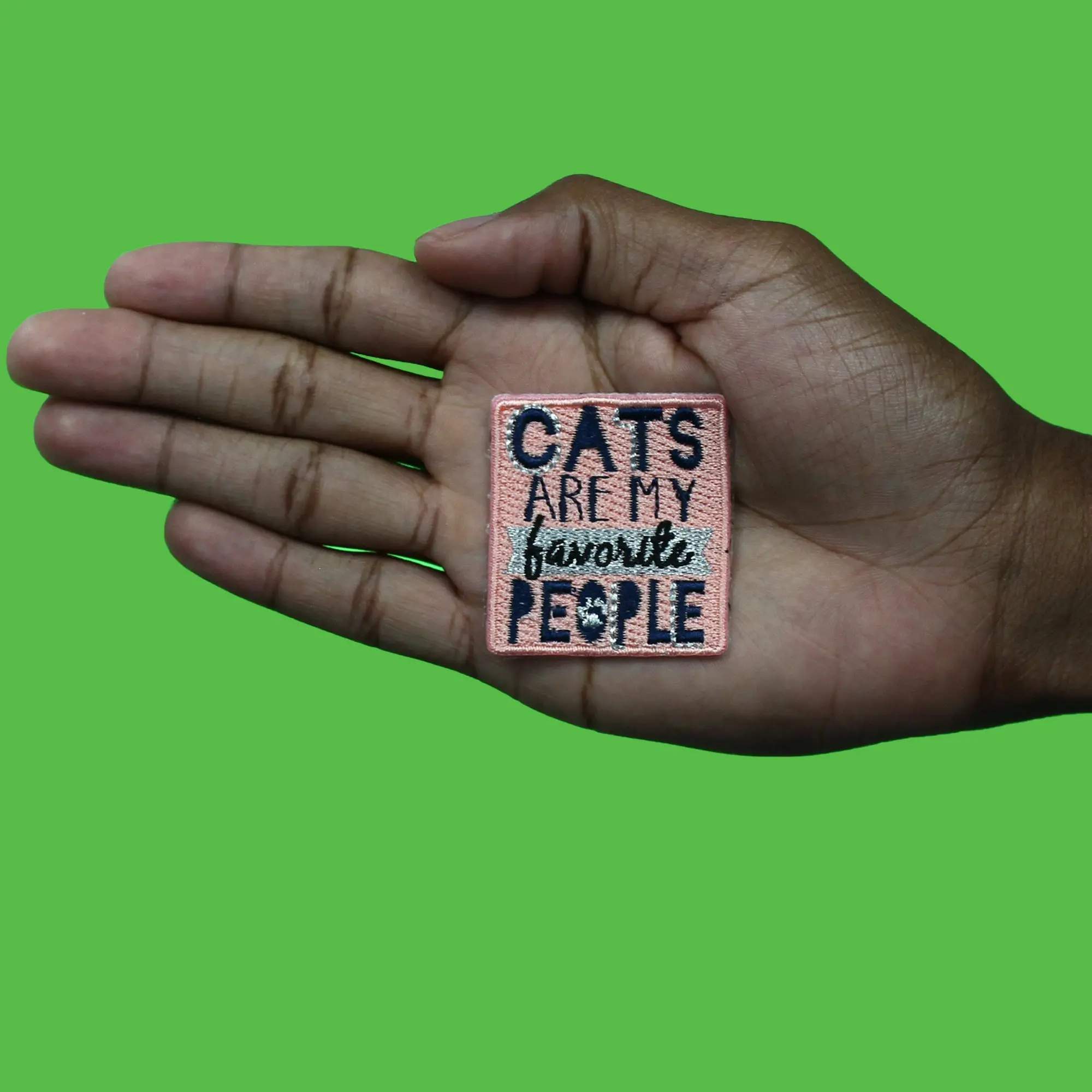 Cats Are My Favorite People Patch Fun Animal Embroidered Iron On - Image 2