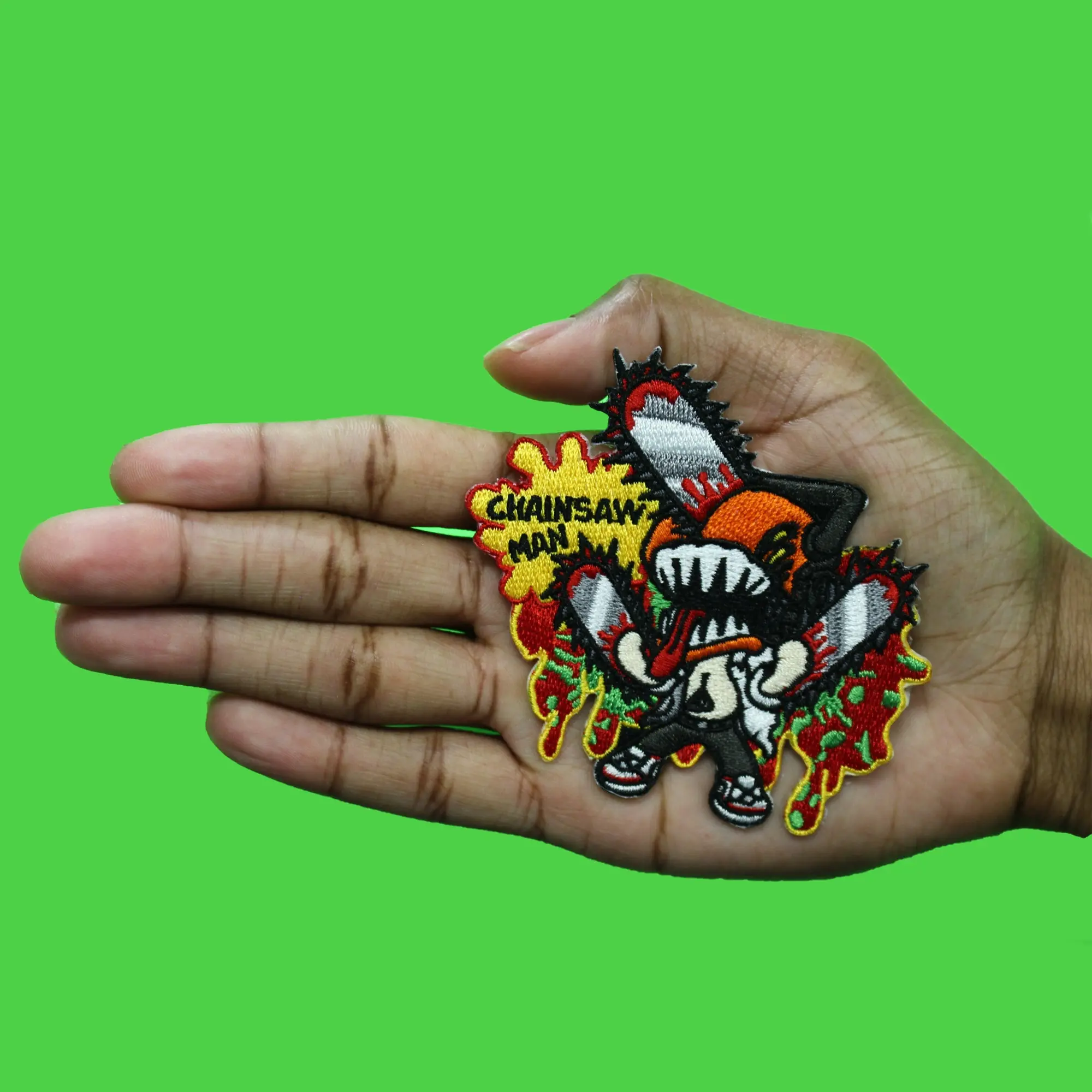 Chainsaw Man Splatter Patch Shonen Devil Character Embroidered Iron On - Image 2
