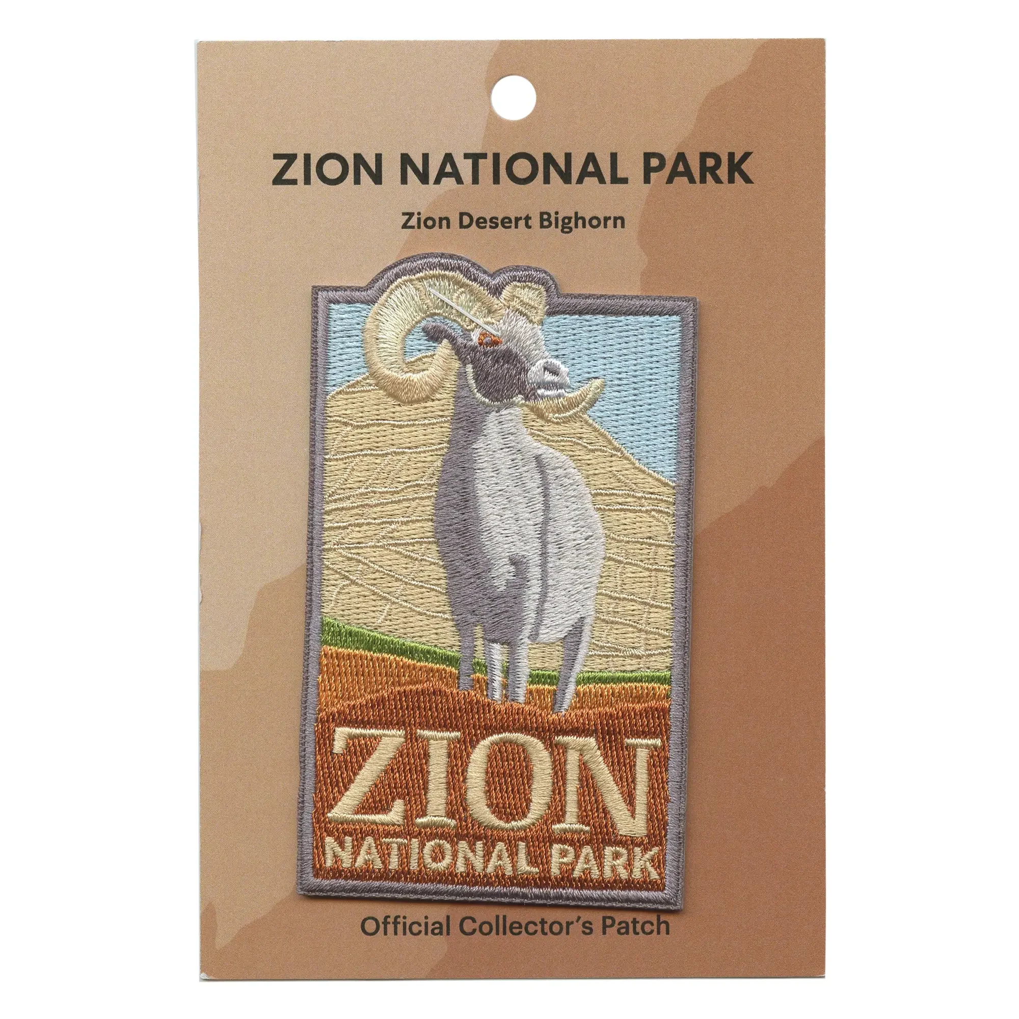 Zion National Park Travel Patch Utah Bighorn Embroidered Iron On - Image 2