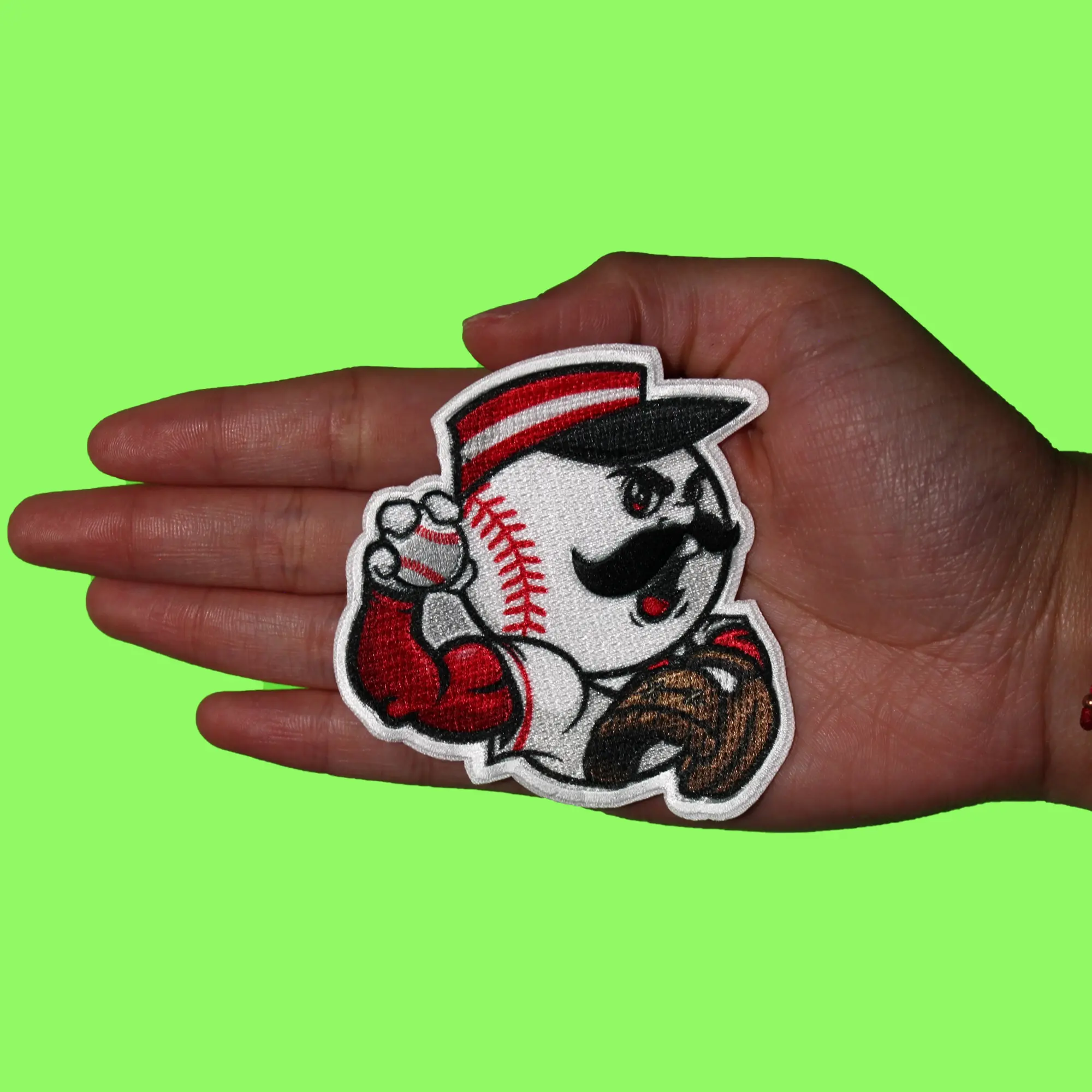 Cincinnati Ohio Mascot PhotoPatch Baseball Ball Parody Embroidery Iron On - Image 2