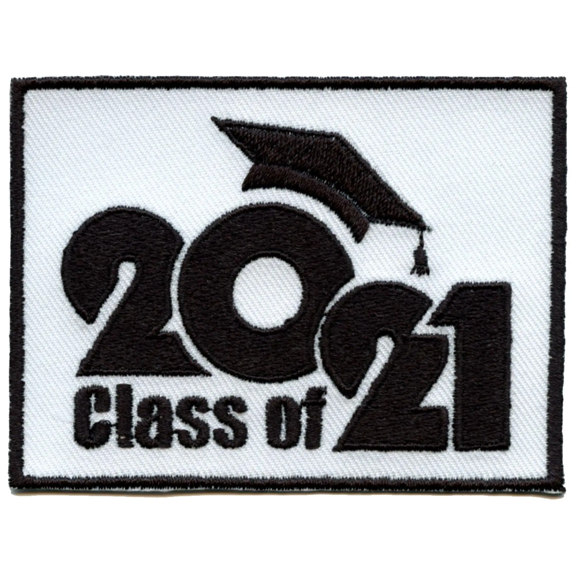 Class Of 2021 Script with Graduation Cap Embroidered Iron On Patch