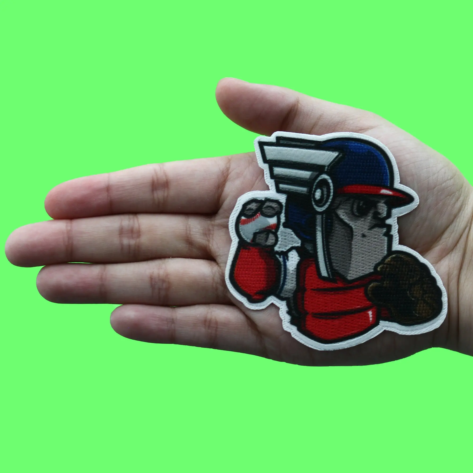 Cleveland Ohio Mascot PhotoPatch Baseball Guard Parody Embroidery Iron On - Image 2