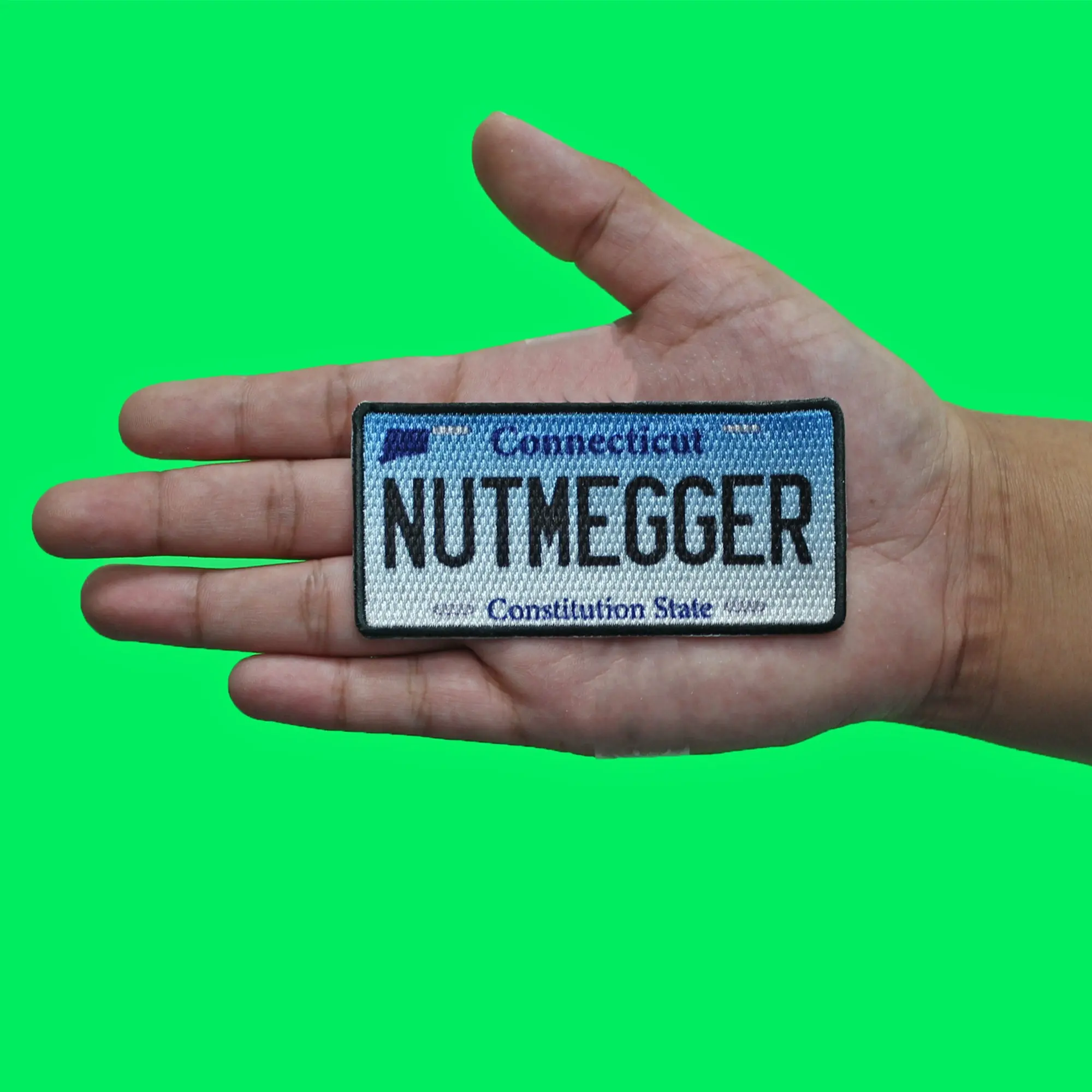 Connecticut State License Plate Patch Nutmegger Constitution Mountains Sublimated Iron On - Image 2