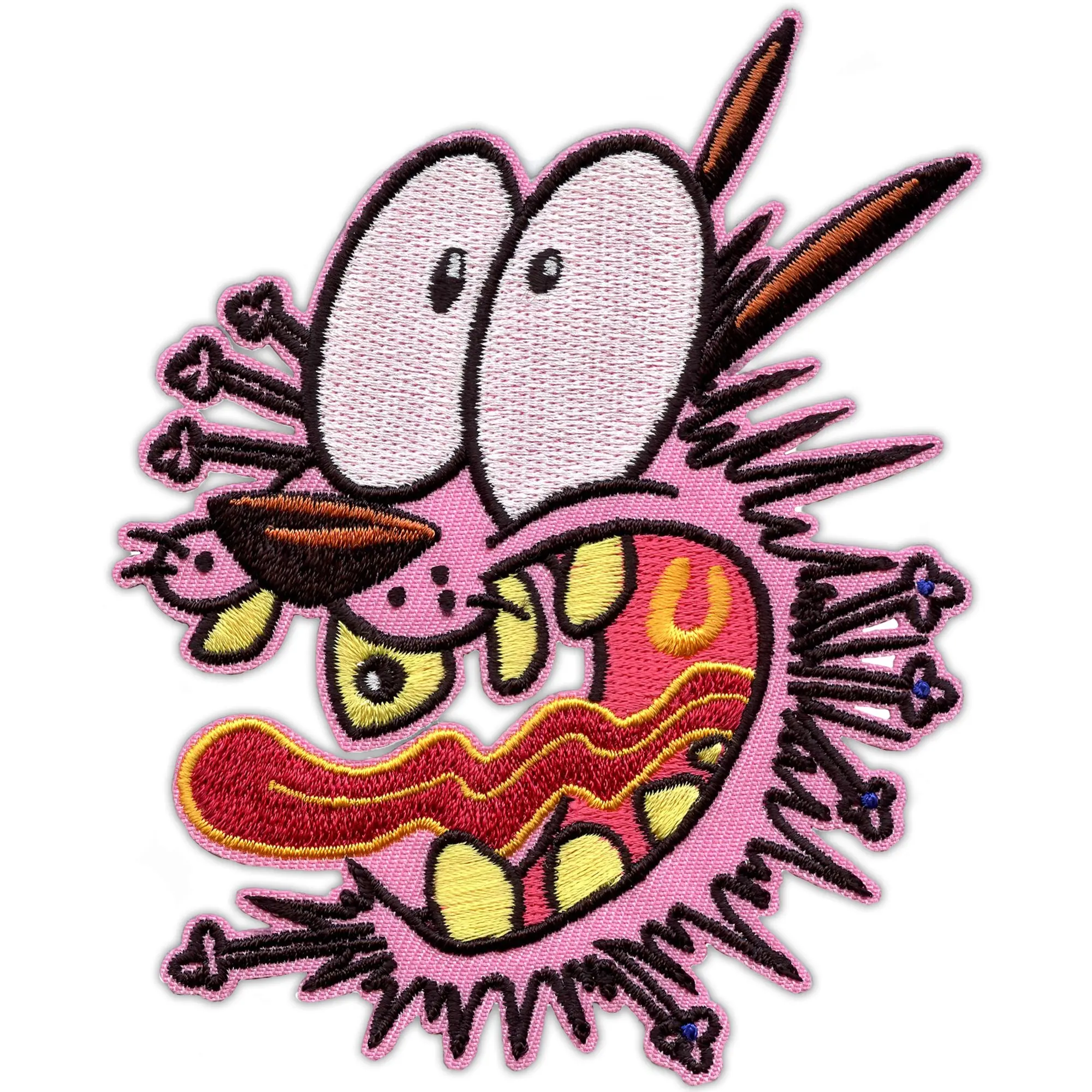 Courage The Cowardly Dog Patch Freaking Out Cartoon Embroidered Iron-On
