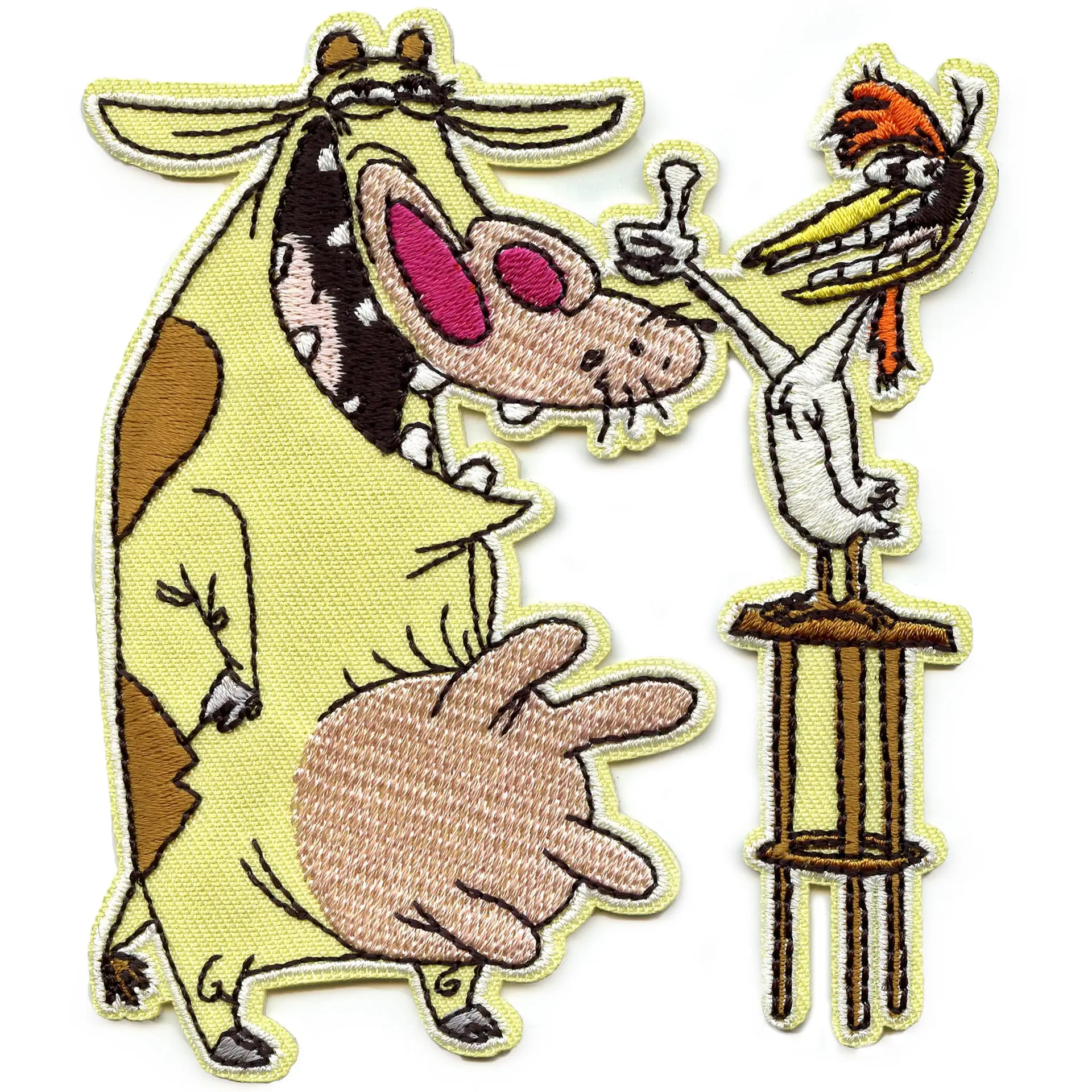 Cow and Chicken Patch Siblings Character Cartoon Embroidered Iron On