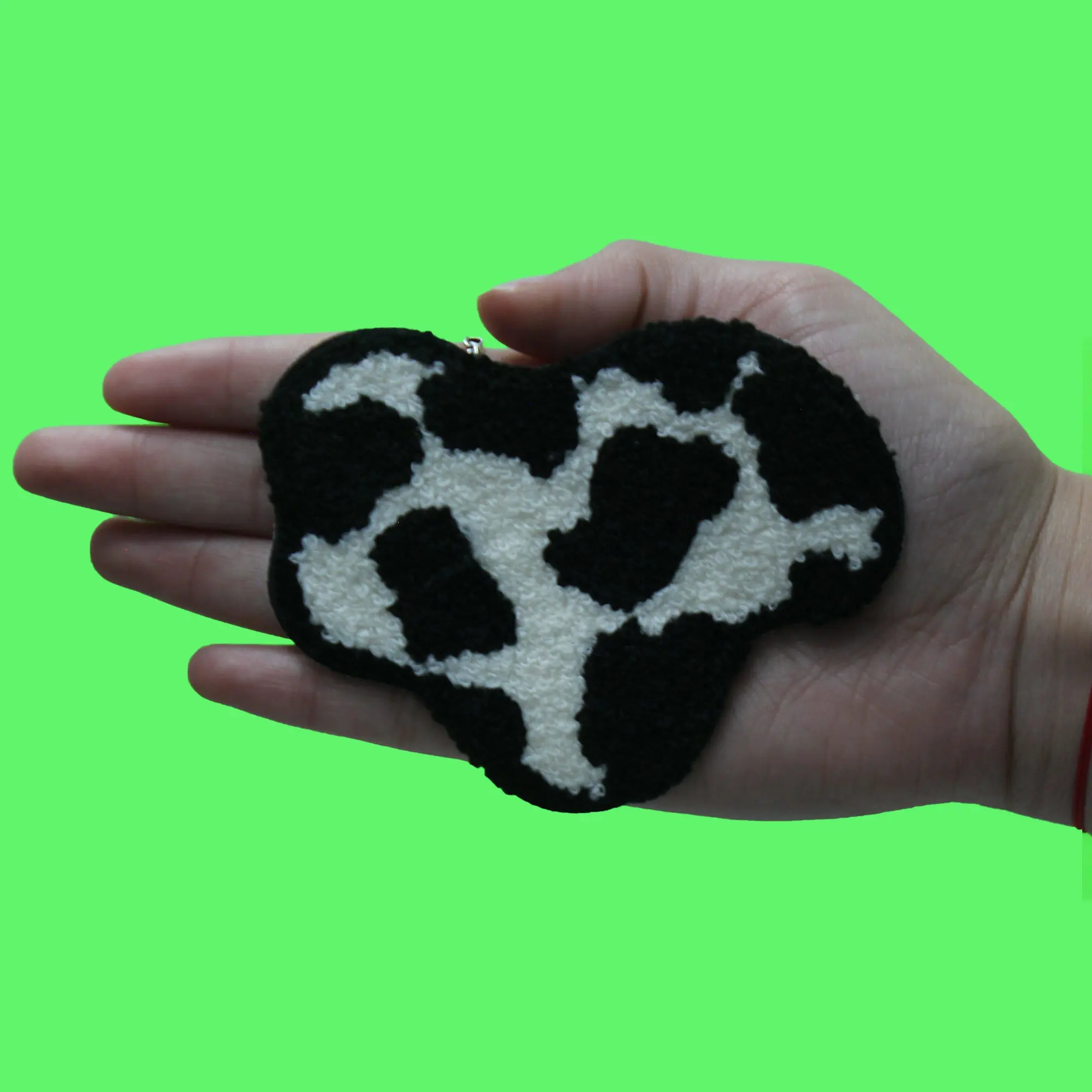 Cow Print Design Patch Western Country Aesthetic Chenille Iron on - Image 2