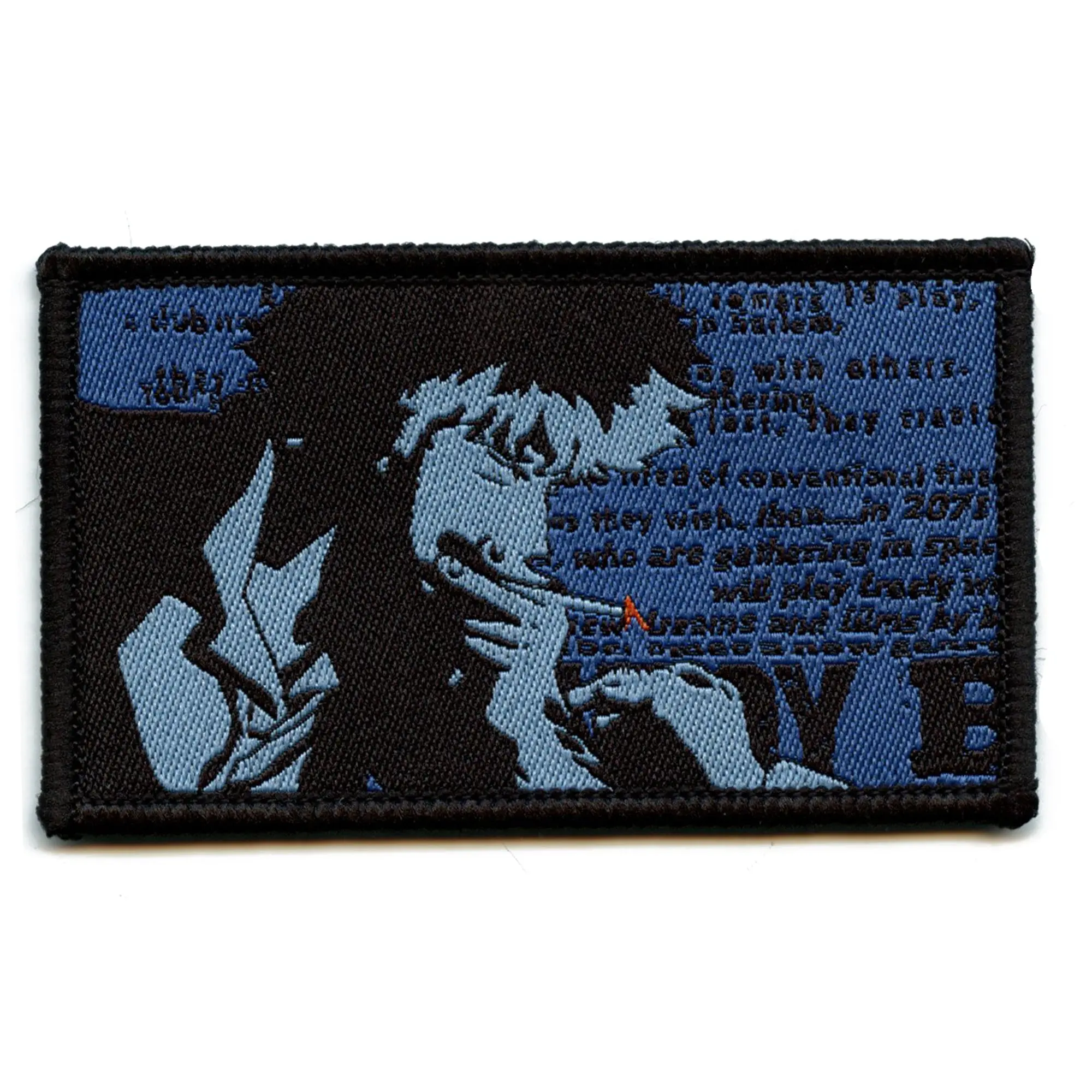 Cowboy Bebop Spike Blue Patch Anime Bounty Western Woven Iron-On - Image 2