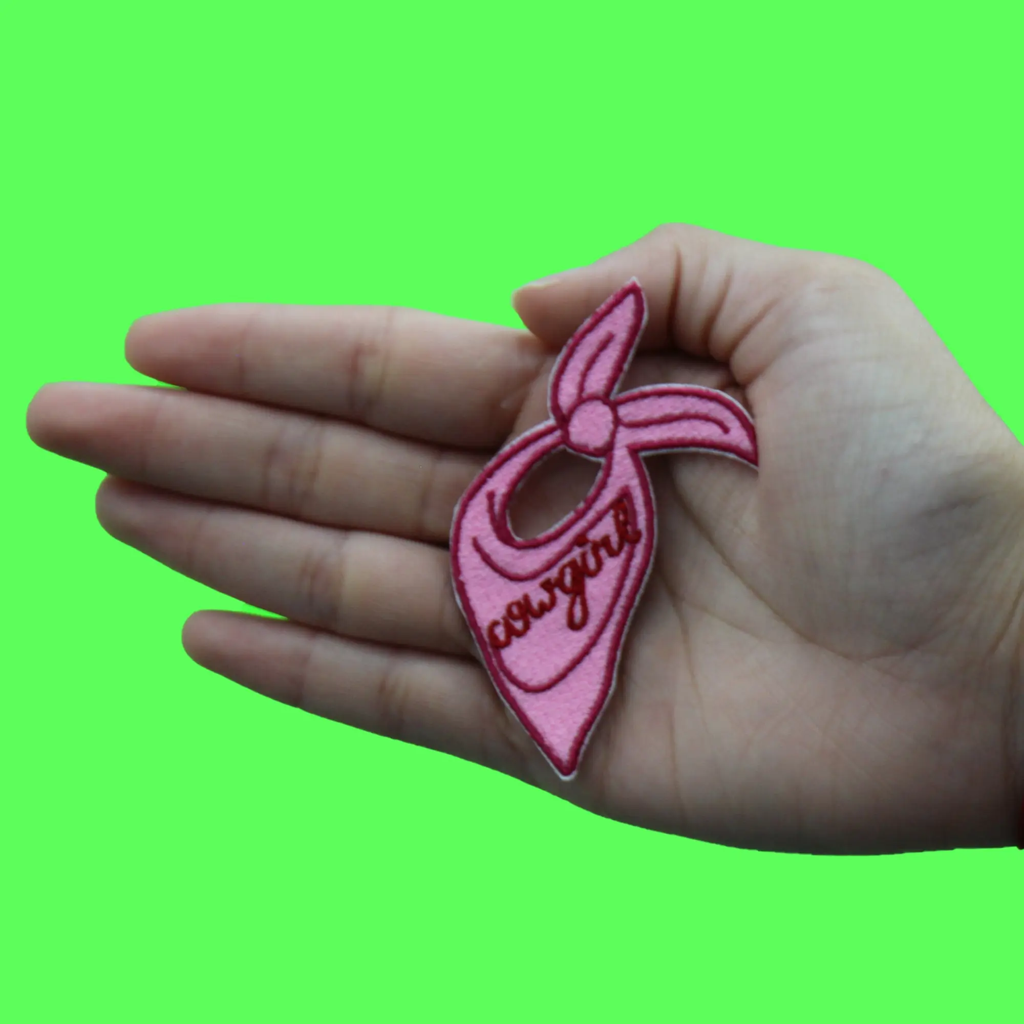 Cowgirl Pink Bandana Patch Western Travel Souvenir Embroidered Iron on - Image 2
