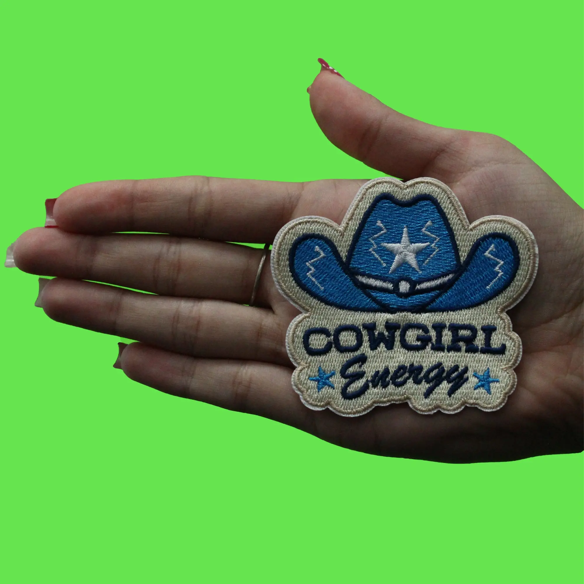 Cowgirl Energy Hat Patch Country Western Aesthetic Embroidered Iron On - Image 2